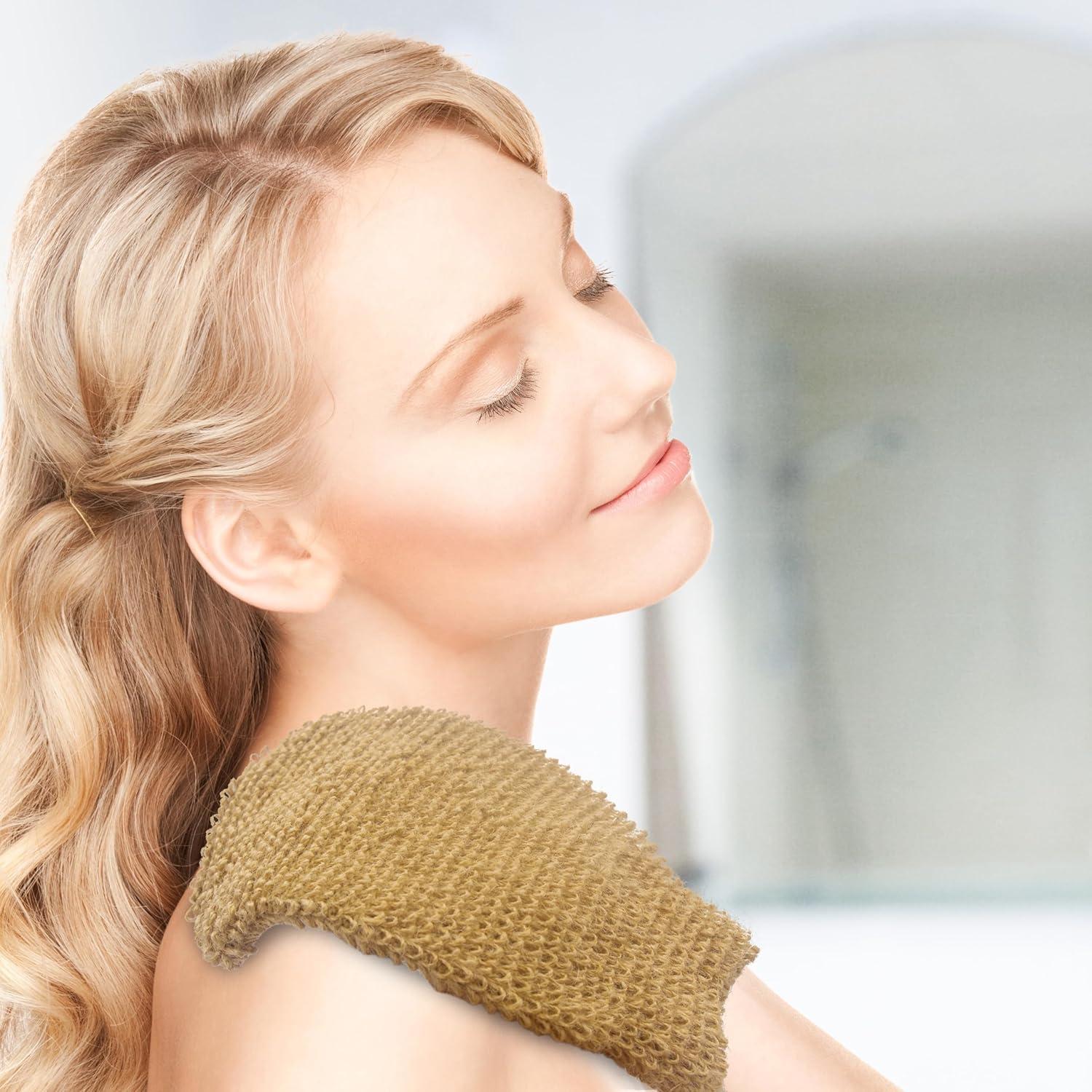 Guantes de Ducha Exfoliantes de Cáñamo Bleu Bath - 4 Pack