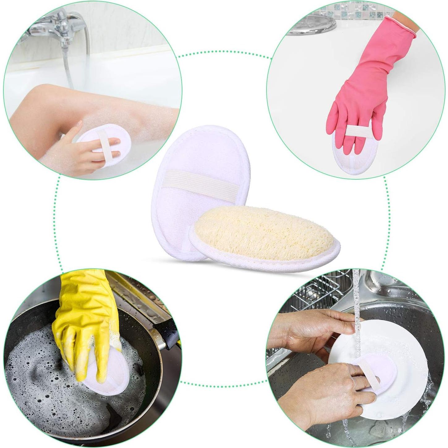 Paquete de 24 Esponjas Lufa Exfoliantes Boao 12x8 cm