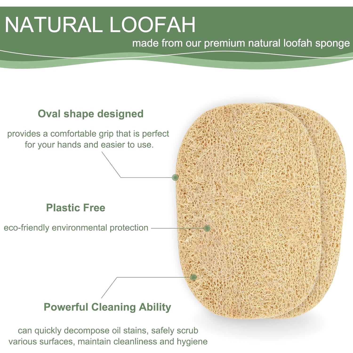 Esponjas de Lufa Natural YEMTAL, Paquete de 6 Biodegradables
