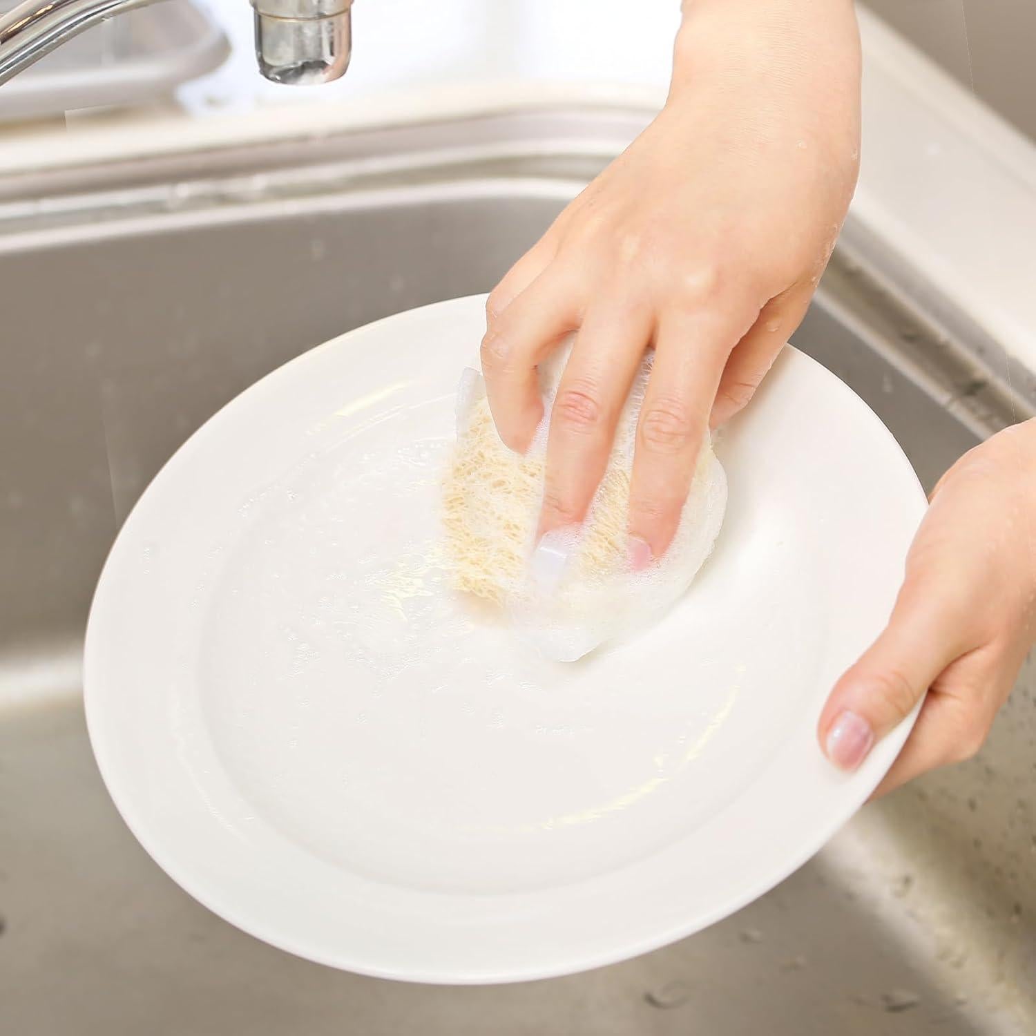 Esponjas de Lufa Natural YEMTAL, Paquete de 6 Biodegradables