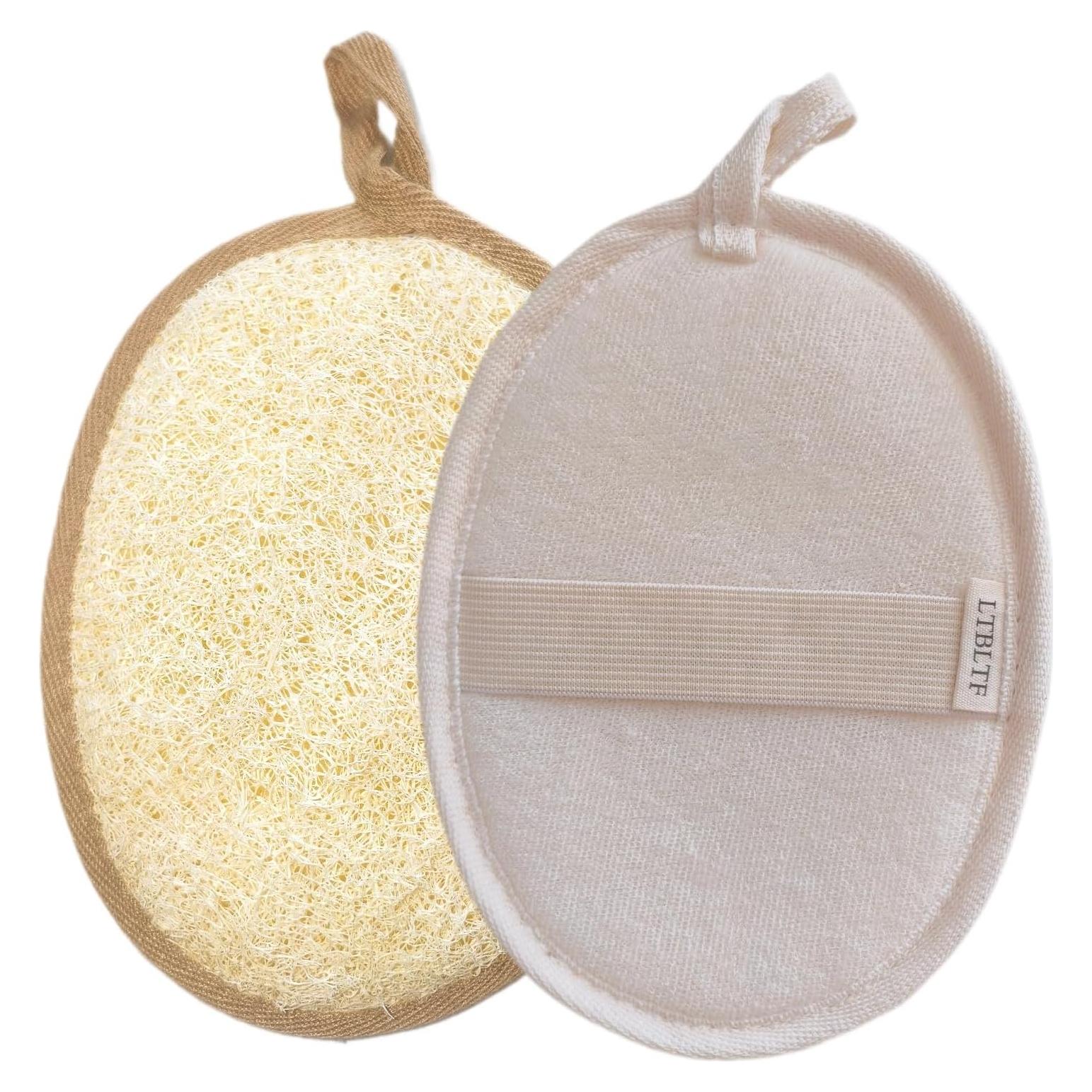 Juego de Esponjas de Lufa Natural FLC-Living Exfoliantes 2 Unidades