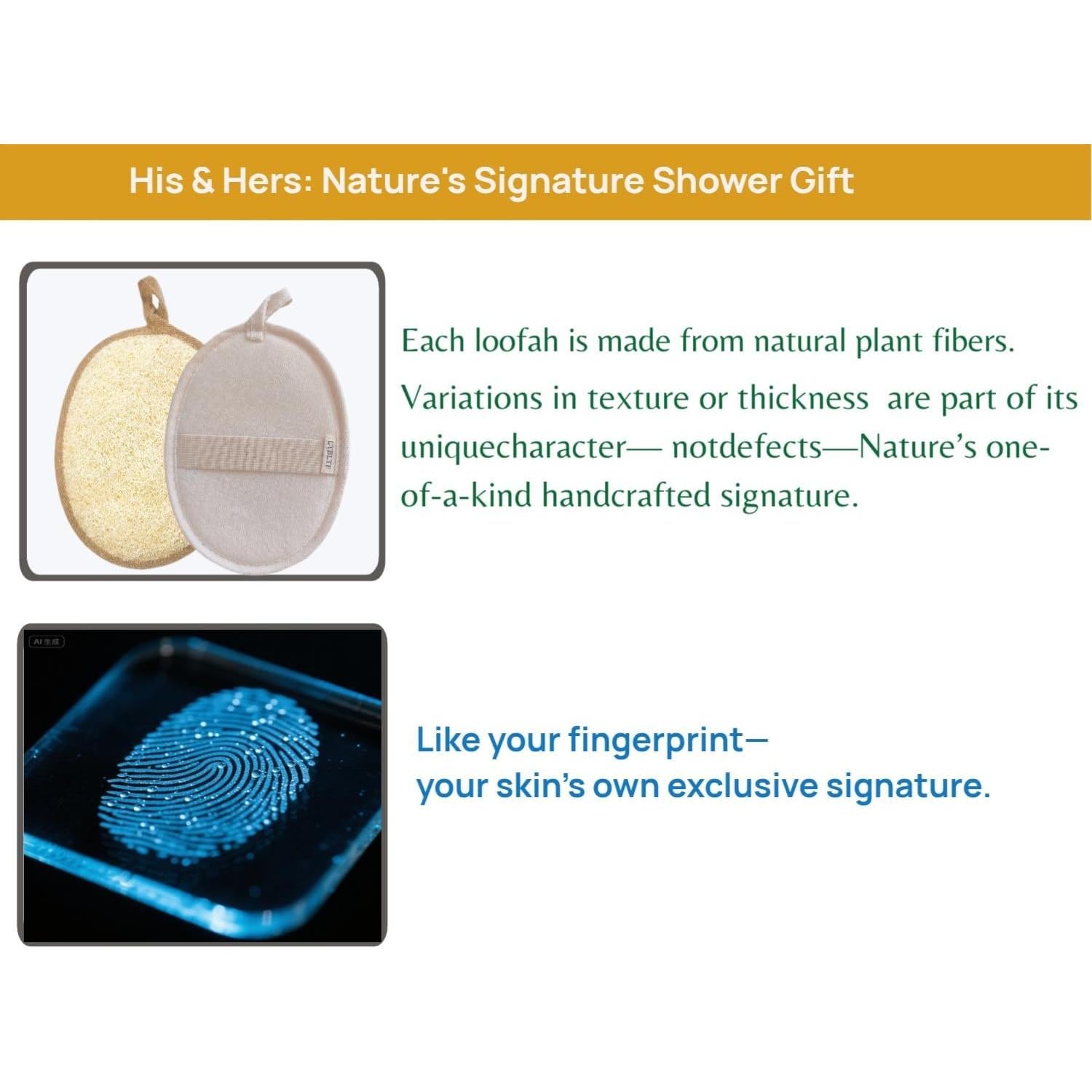 Juego de Esponjas de Lufa Natural FLC-Living Exfoliantes 2 Unidades