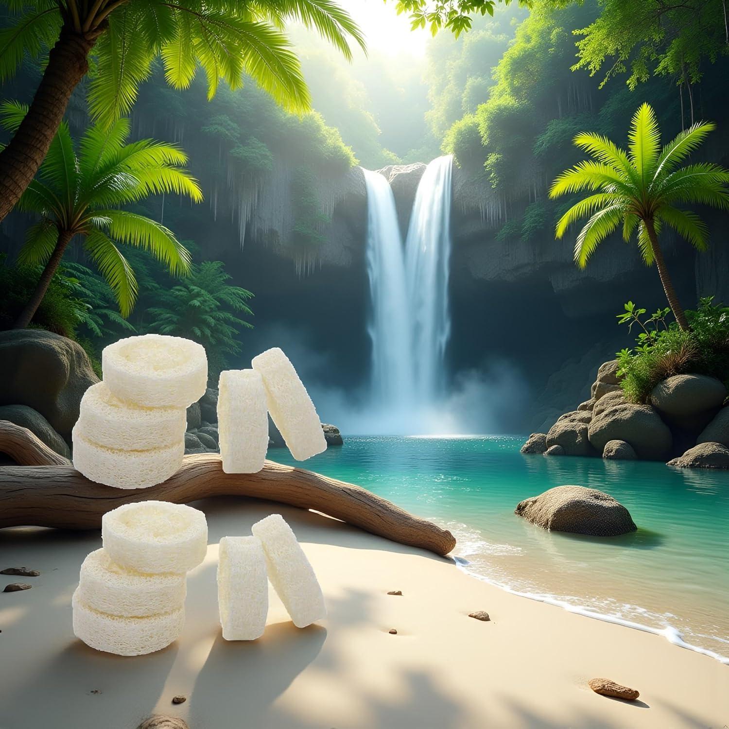 10 Rodajas de Lufa Blanca Natural para Jabón y Cuidado de Piel