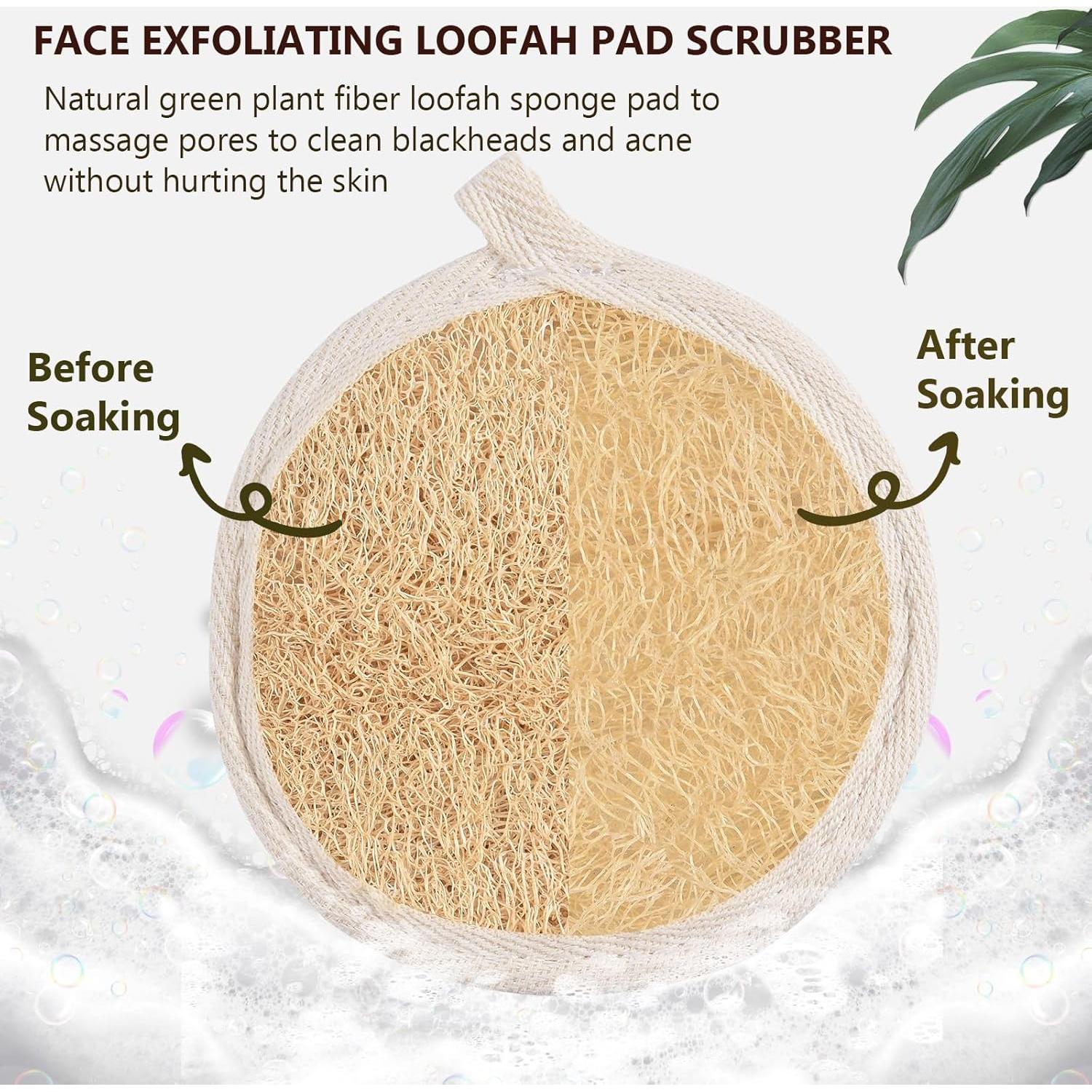 Paquete de 3 Esponjas Exfoliantes de Lufa Natural 10.16 cm