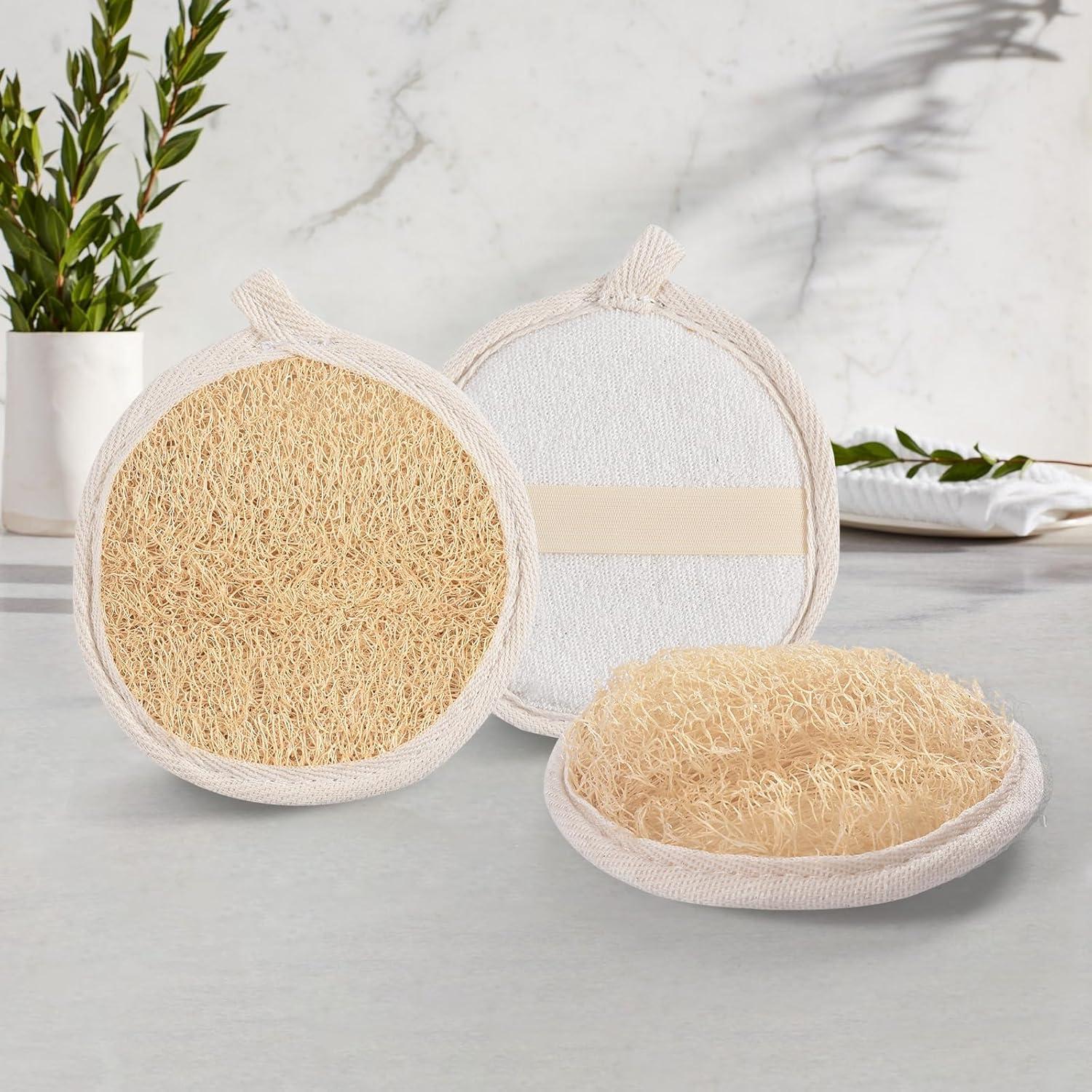 Paquete de 3 Esponjas Exfoliantes de Lufa Natural 10.16 cm