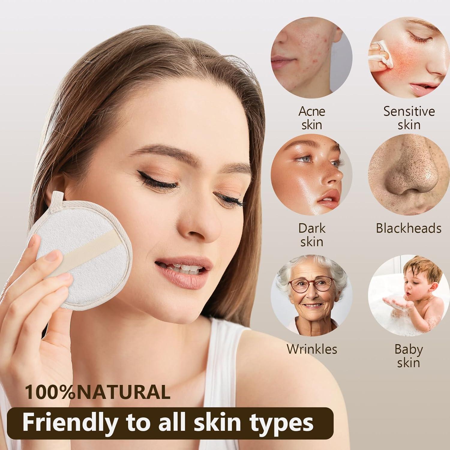 Paquete de 3 Esponjas Exfoliantes de Lufa Natural 10.16 cm