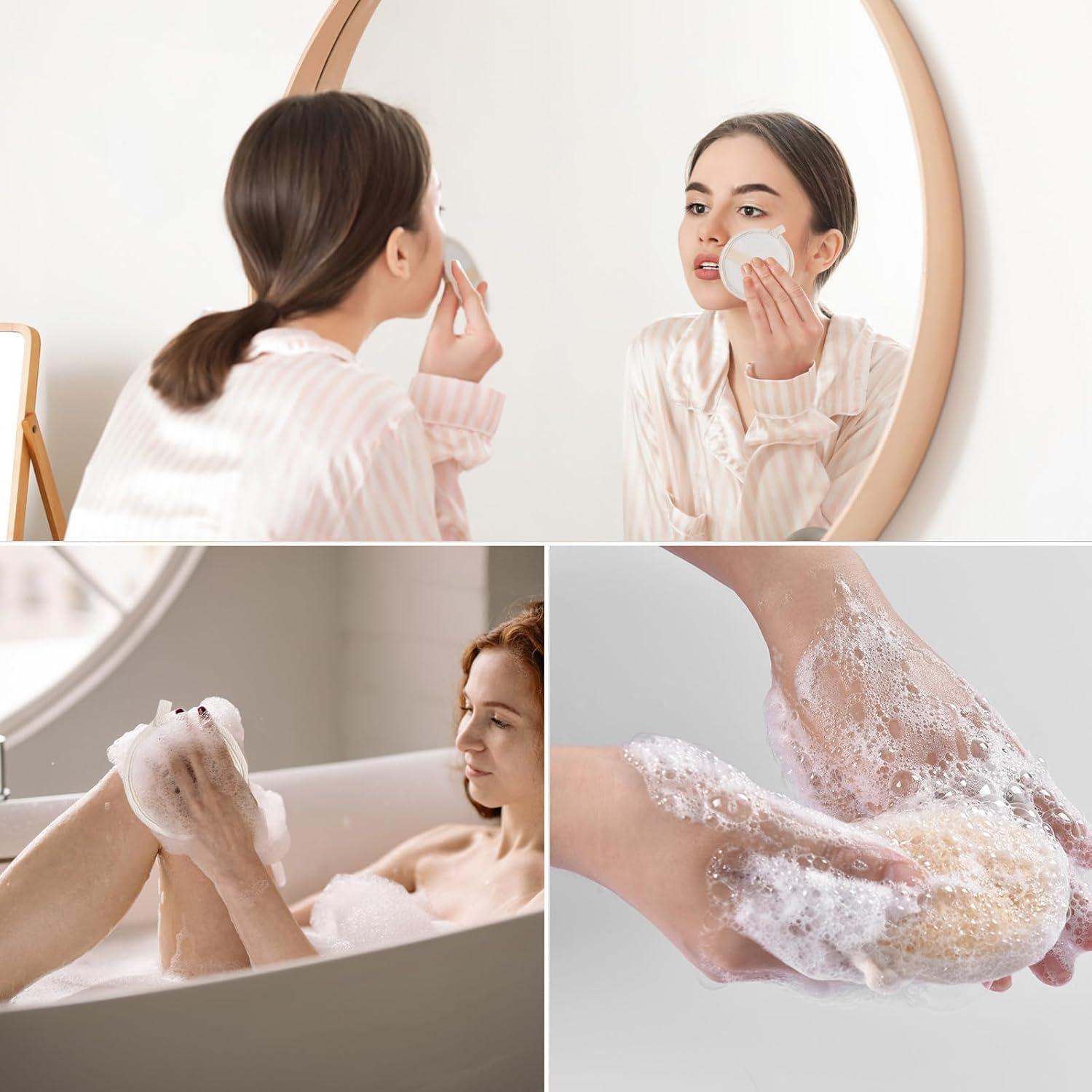 Paquete de 3 Esponjas Exfoliantes de Lufa Natural 10.16 cm