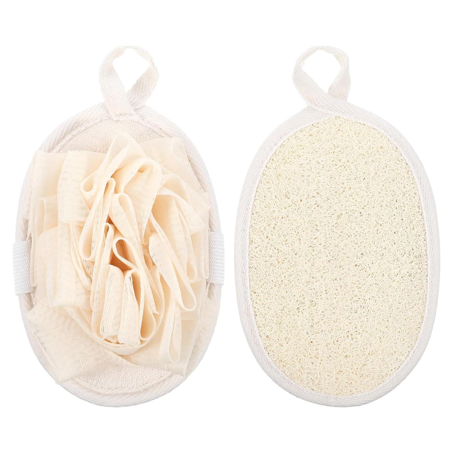 Esponja de Lufa Natural YBEATY 2 PCS Tamaño Viaje Exfoliante