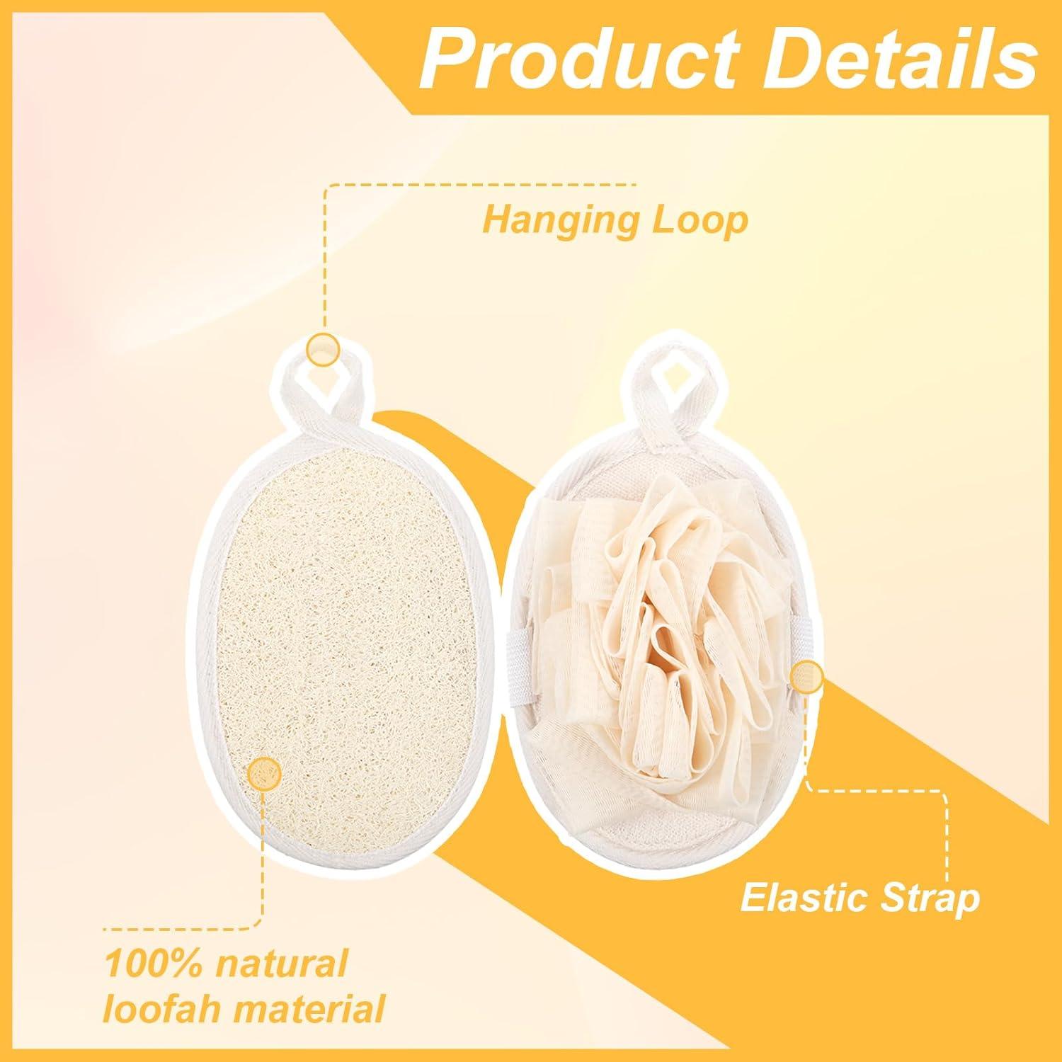 Esponja de Lufa Natural YBEATY 2 PCS Tamaño Viaje Exfoliante