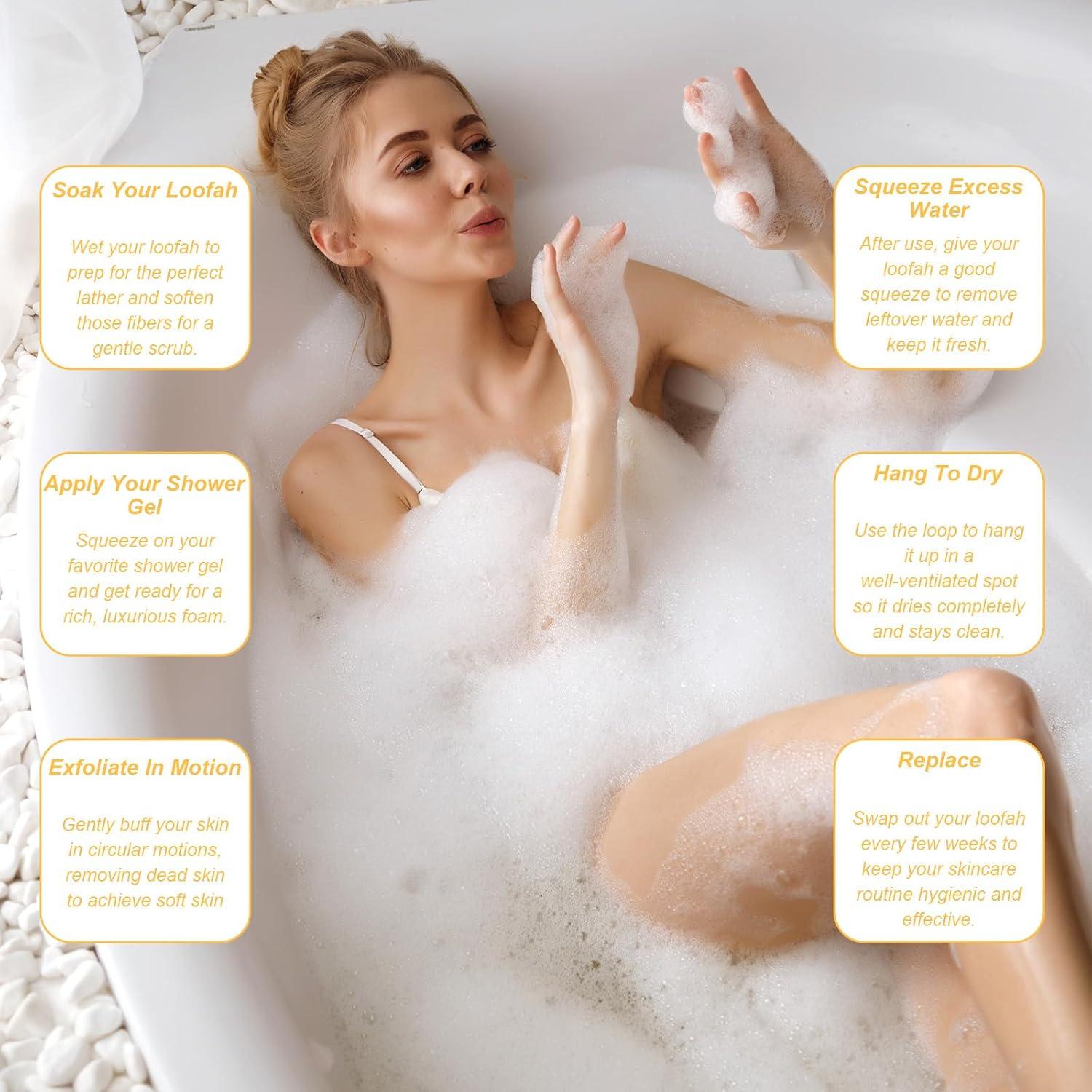 Esponja de Lufa Natural YBEATY 2 PCS Tamaño Viaje Exfoliante