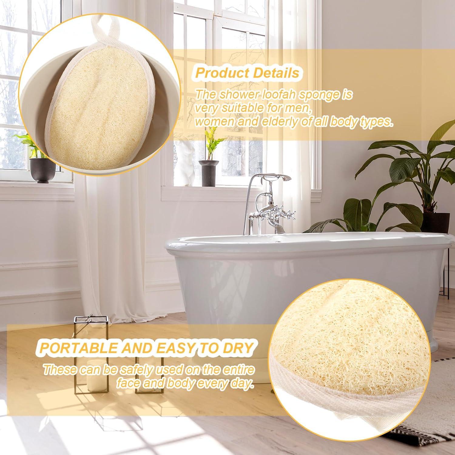 Esponja de Lufa Natural YBEATY 2 PCS Tamaño Viaje Exfoliante