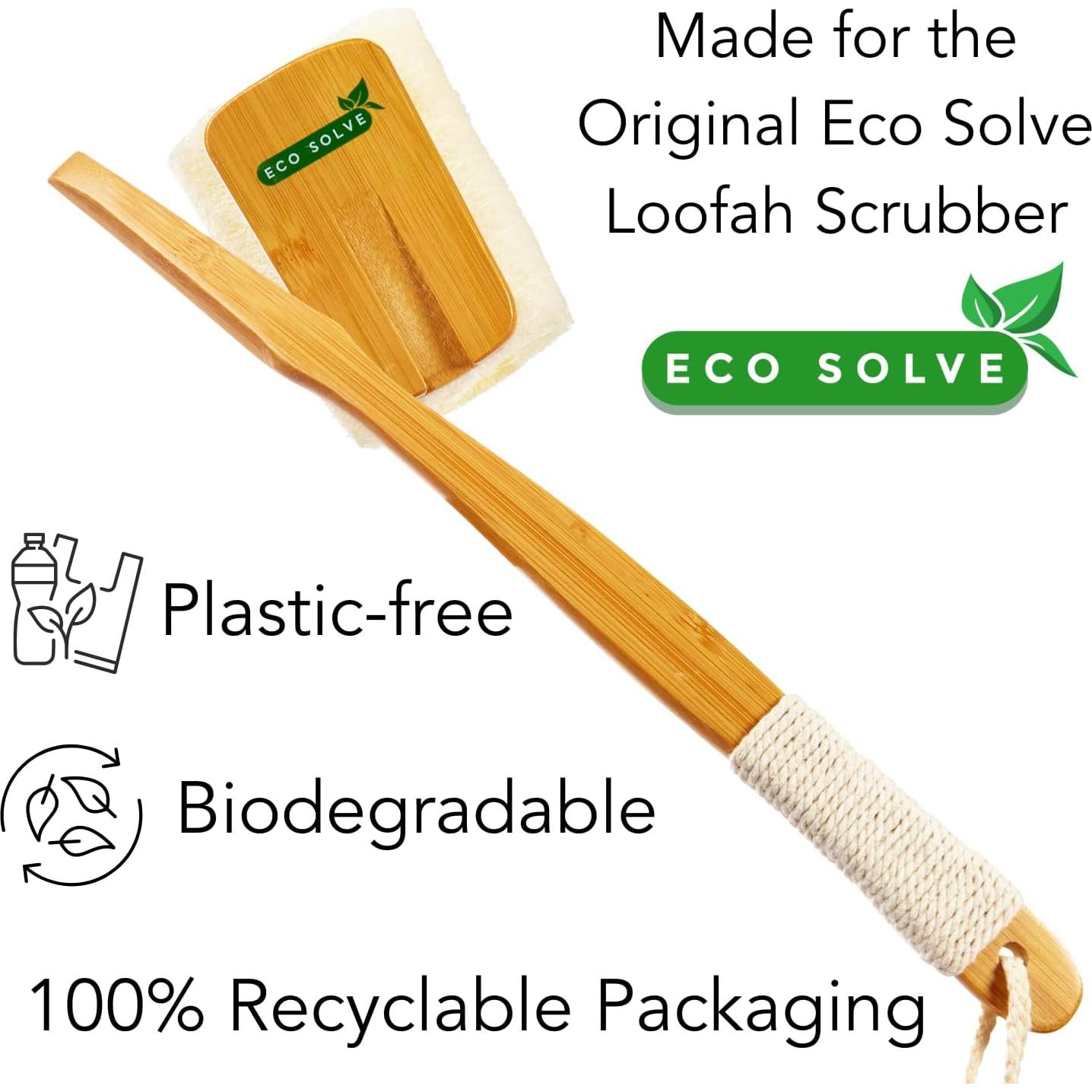 Cabezal de Lufa Natural de Bambú - Paquete de 2, Exfoliante Ecológico