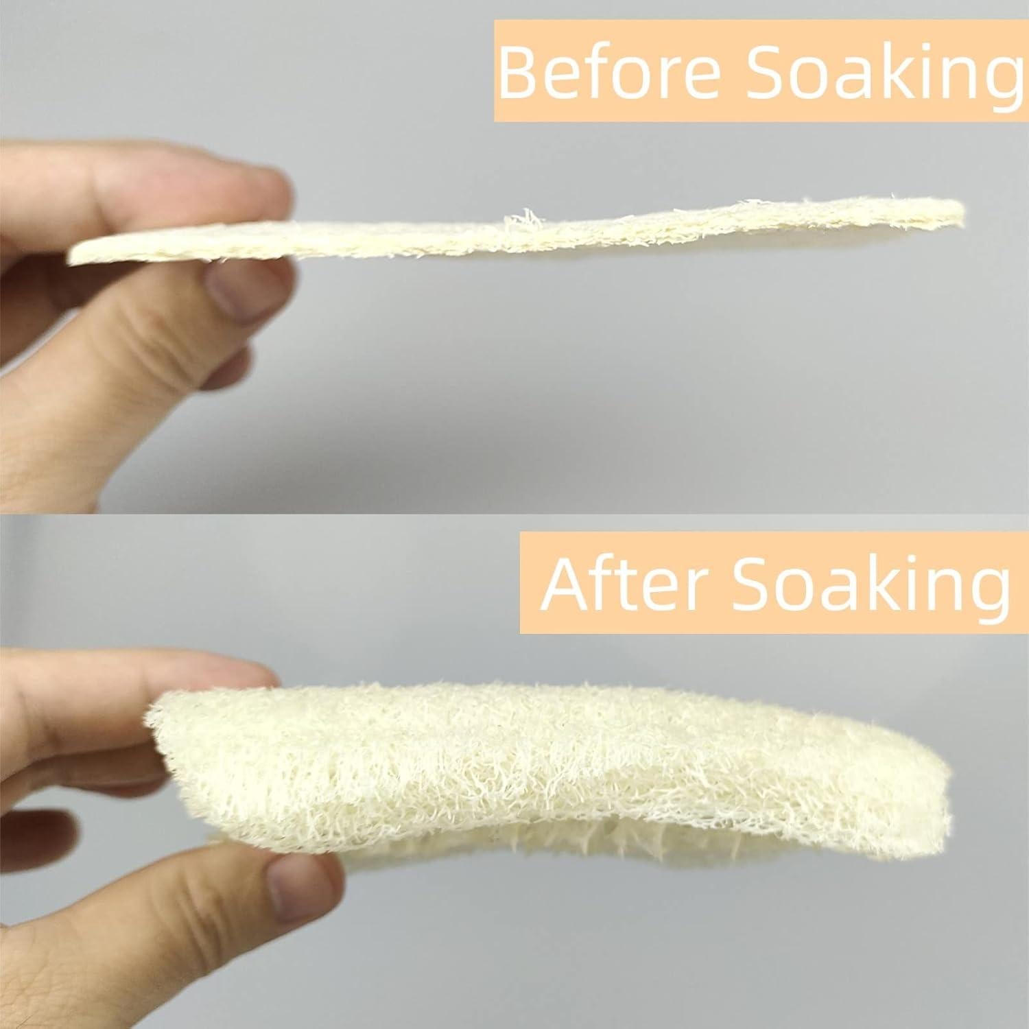 Paquete de 50 Esponjas de Lufa Natural ENLAYER 12.5x8cm