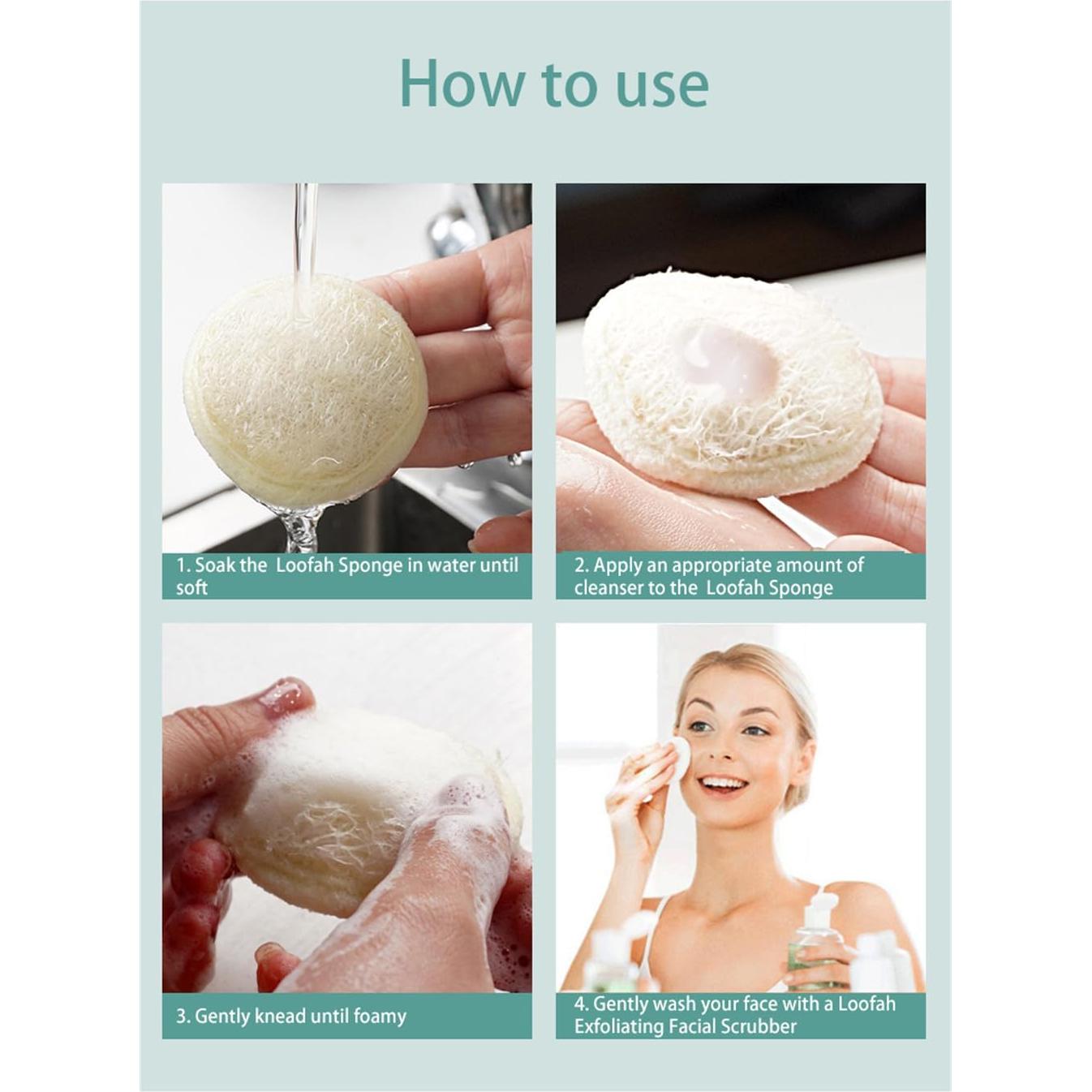 Paquete de 6 Esponjas Exfoliantes de Lufa Natural Much Hotter