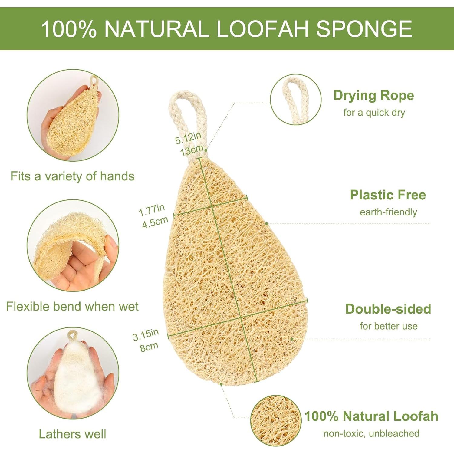Esponjas de Lufa Natural FRTIM - Paquete de 3 Biodegradables
