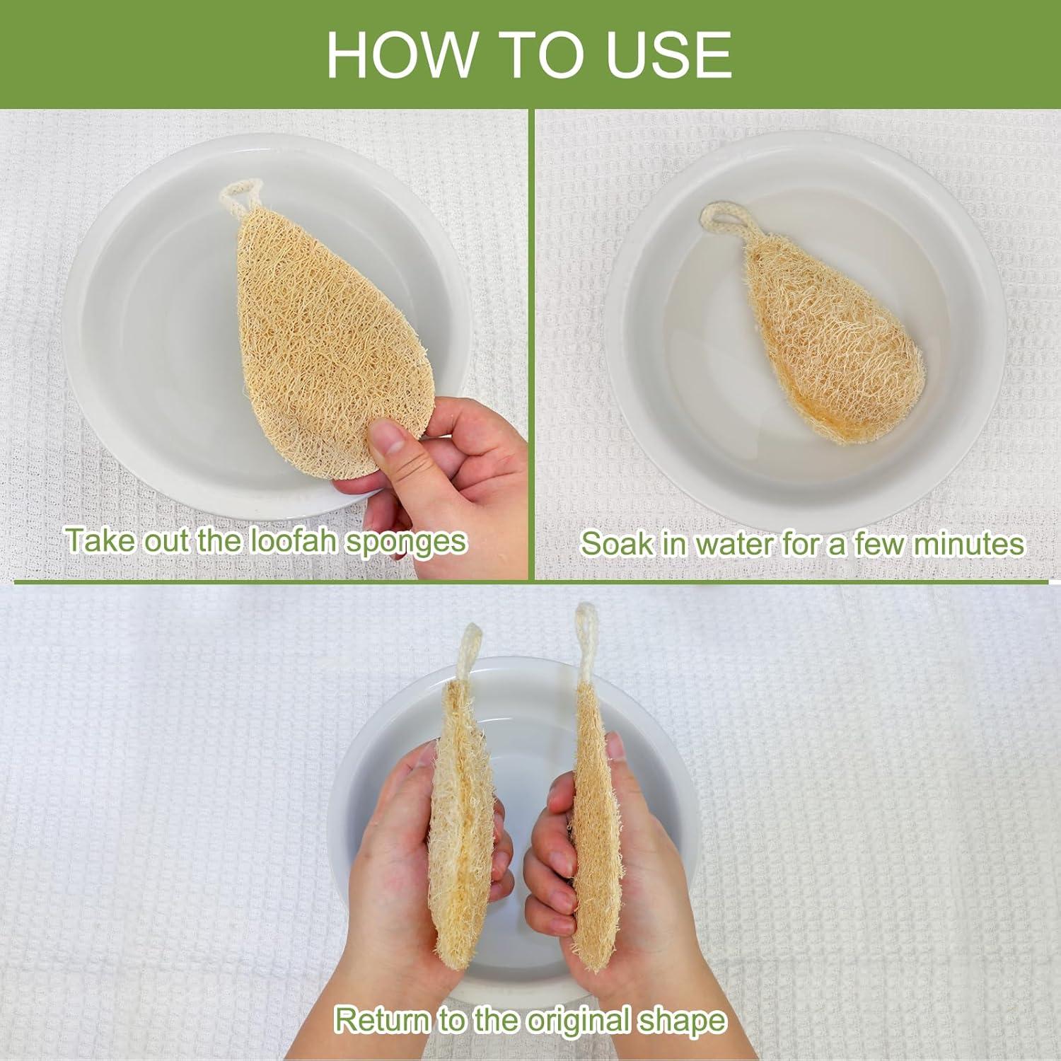 Esponjas de Lufa Natural FRTIM - Paquete de 3 Biodegradables