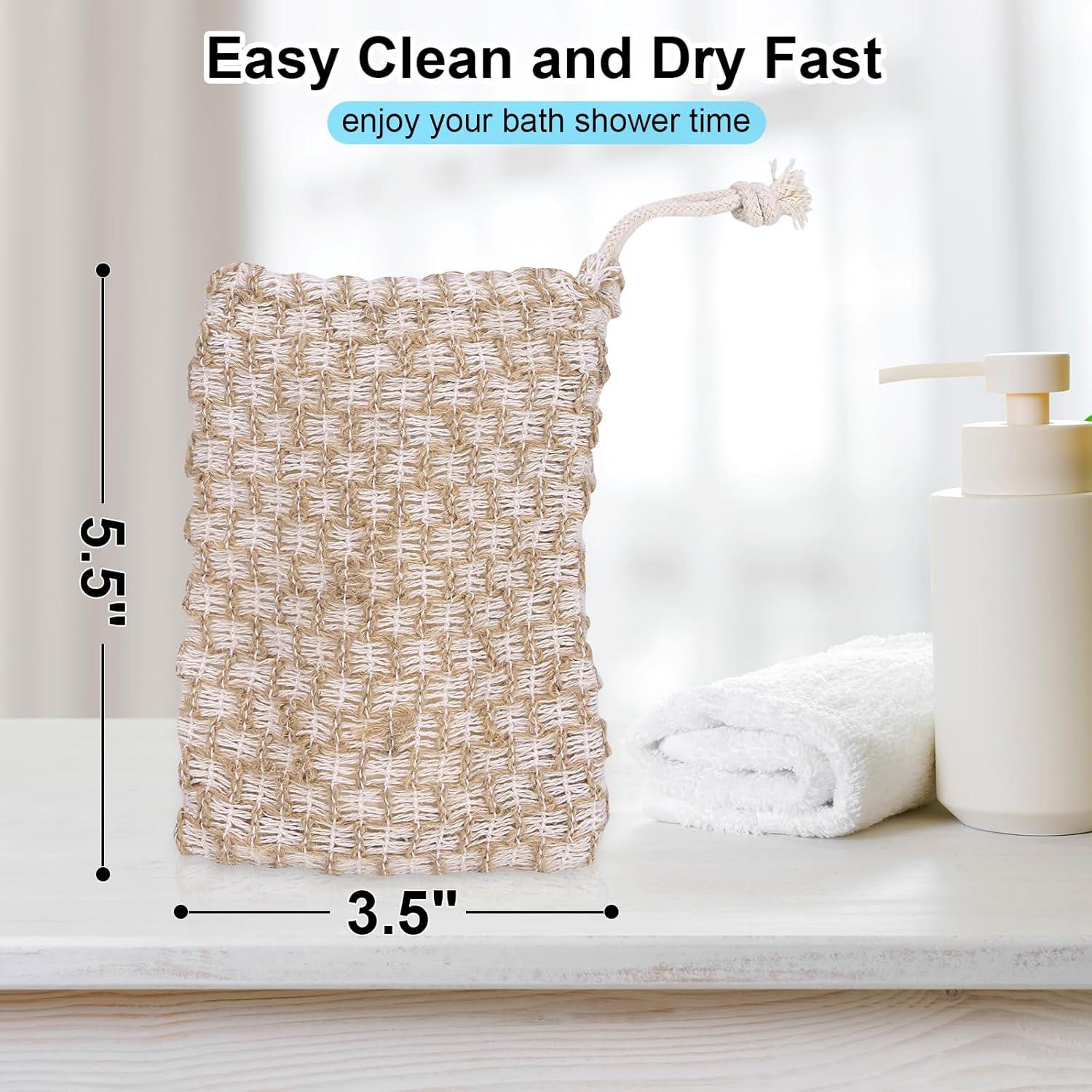 Paquete de 6 bolsas de yute natural para jabones SAMIYUE