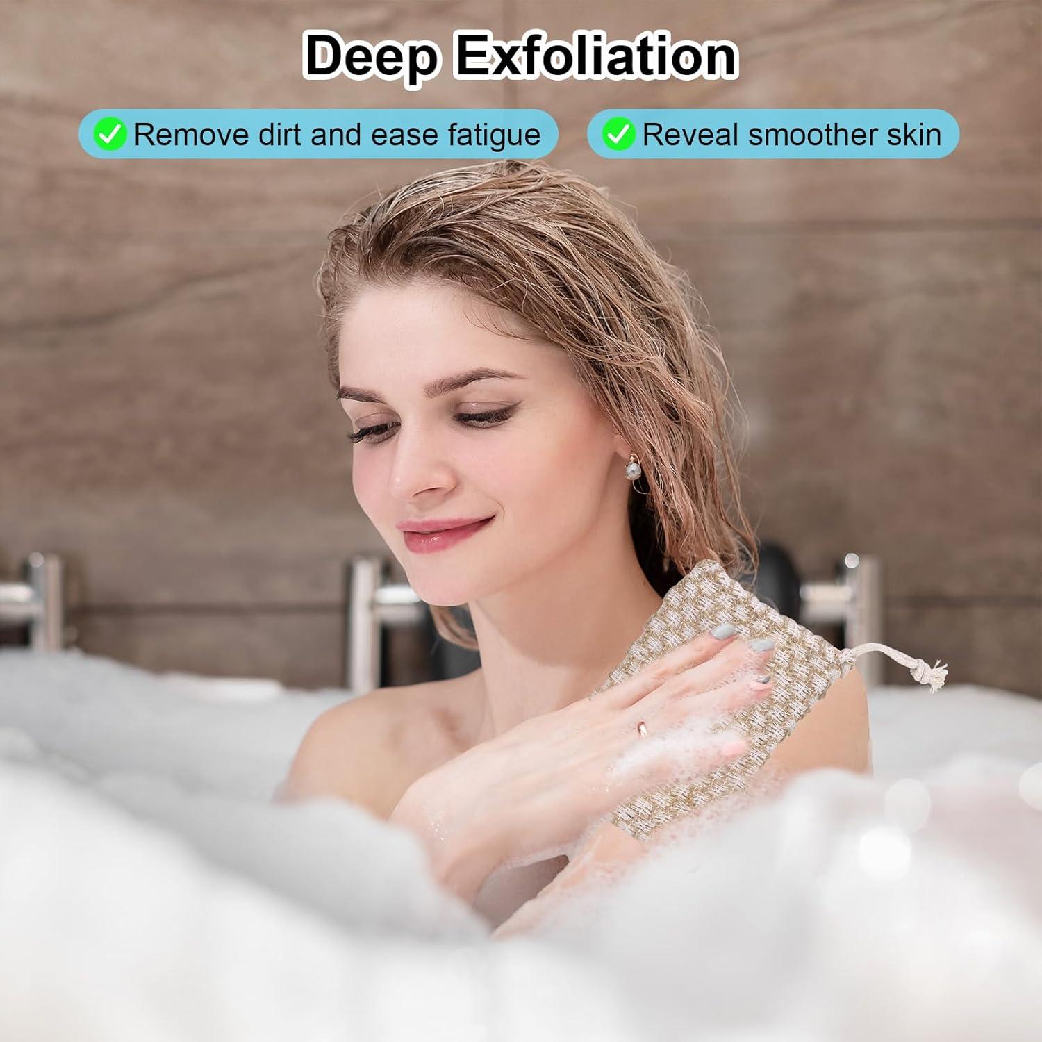 Paquete de 6 bolsas de yute natural para jabones SAMIYUE