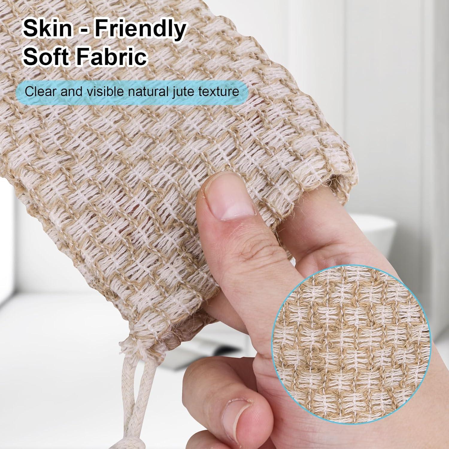 Paquete de 6 bolsas de yute natural para jabones SAMIYUE