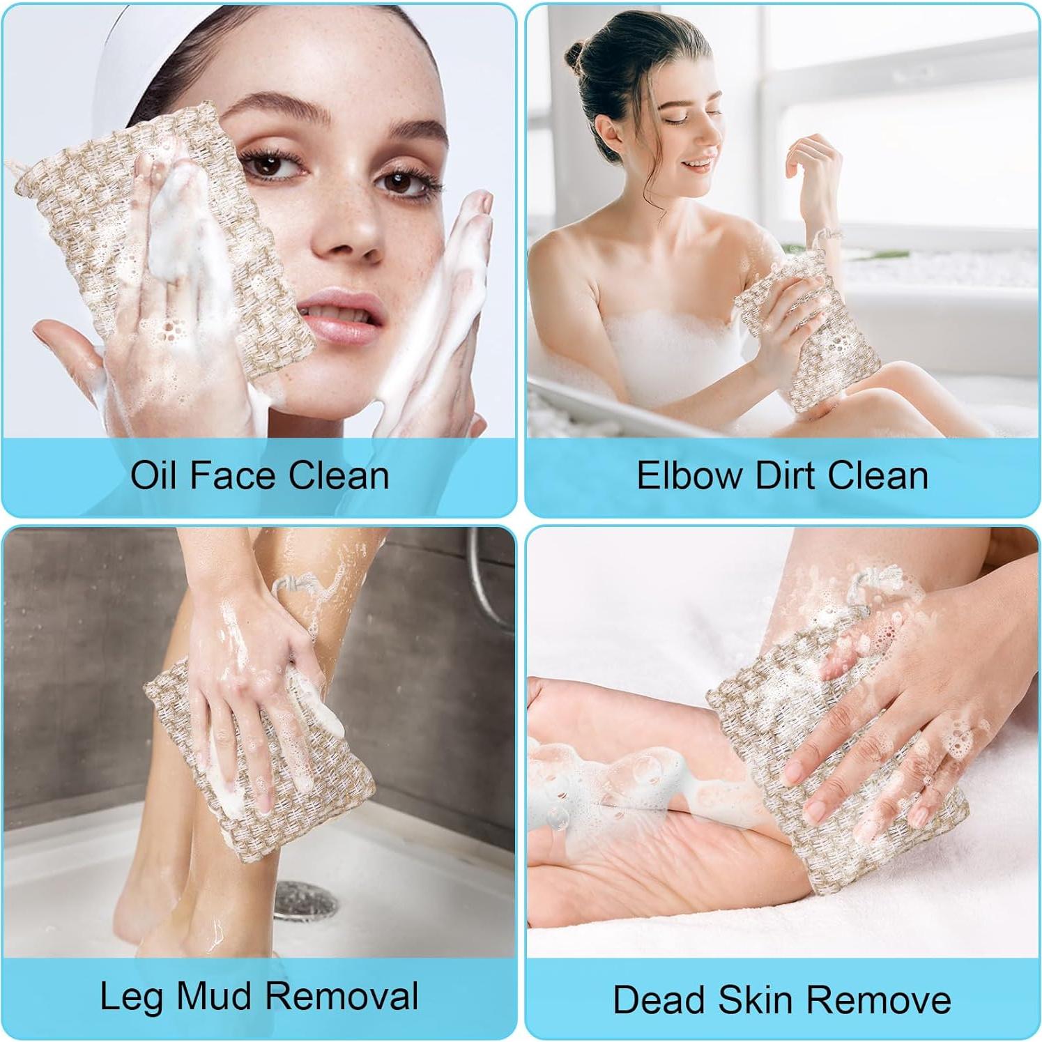 Paquete de 6 bolsas de yute natural para jabones SAMIYUE