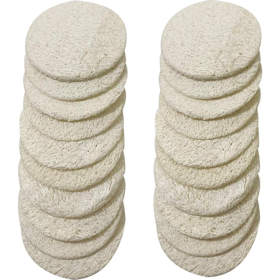 Discos Exfoliantes de Lufa Natural Zhiyihome 20 Piezas 6 cm