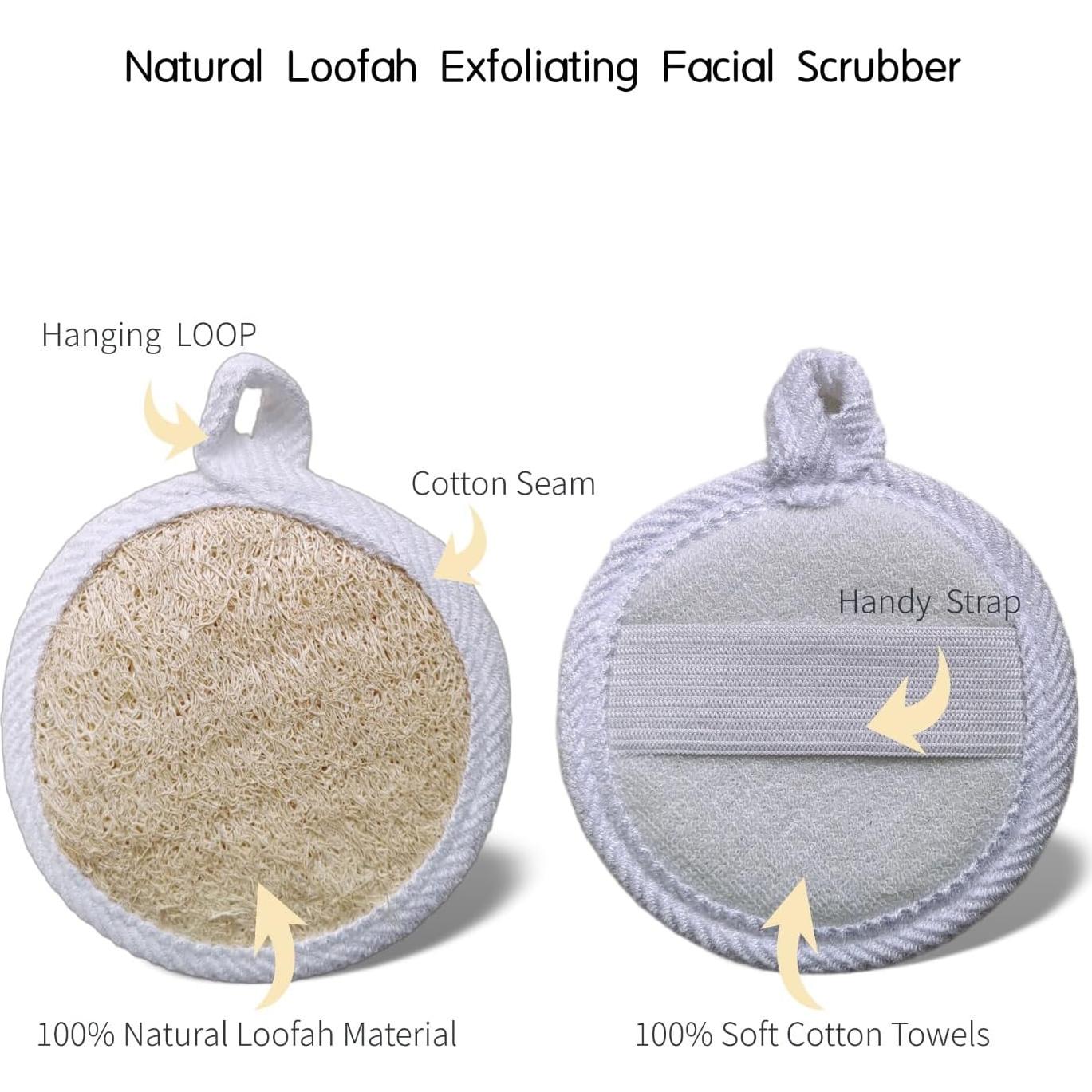 Esponja Exfoliante Facial de Lufa Natural ZOHCAJBO - 4 Piezas