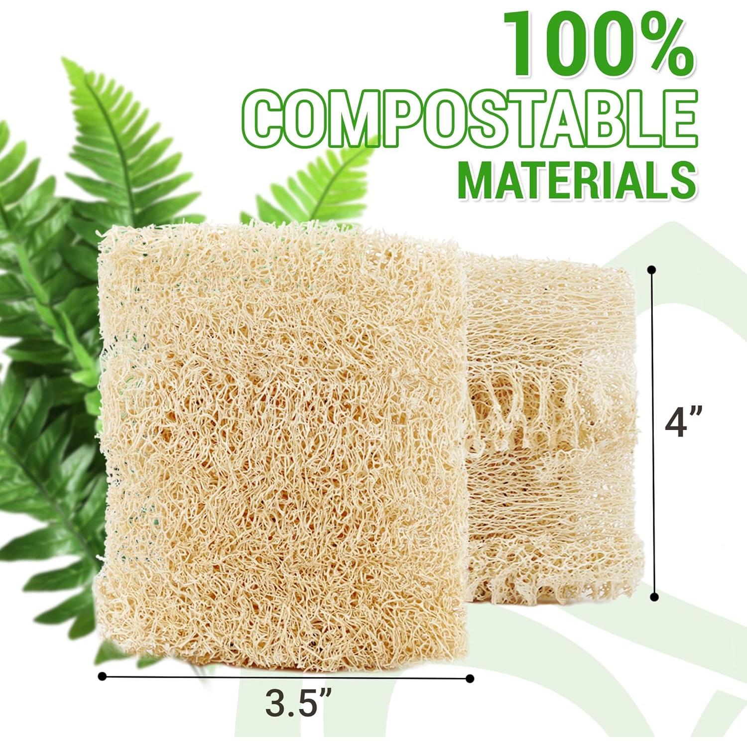 Esponjas de Lufa Doble Cara Herbvian - Paquete de 12 Unidades