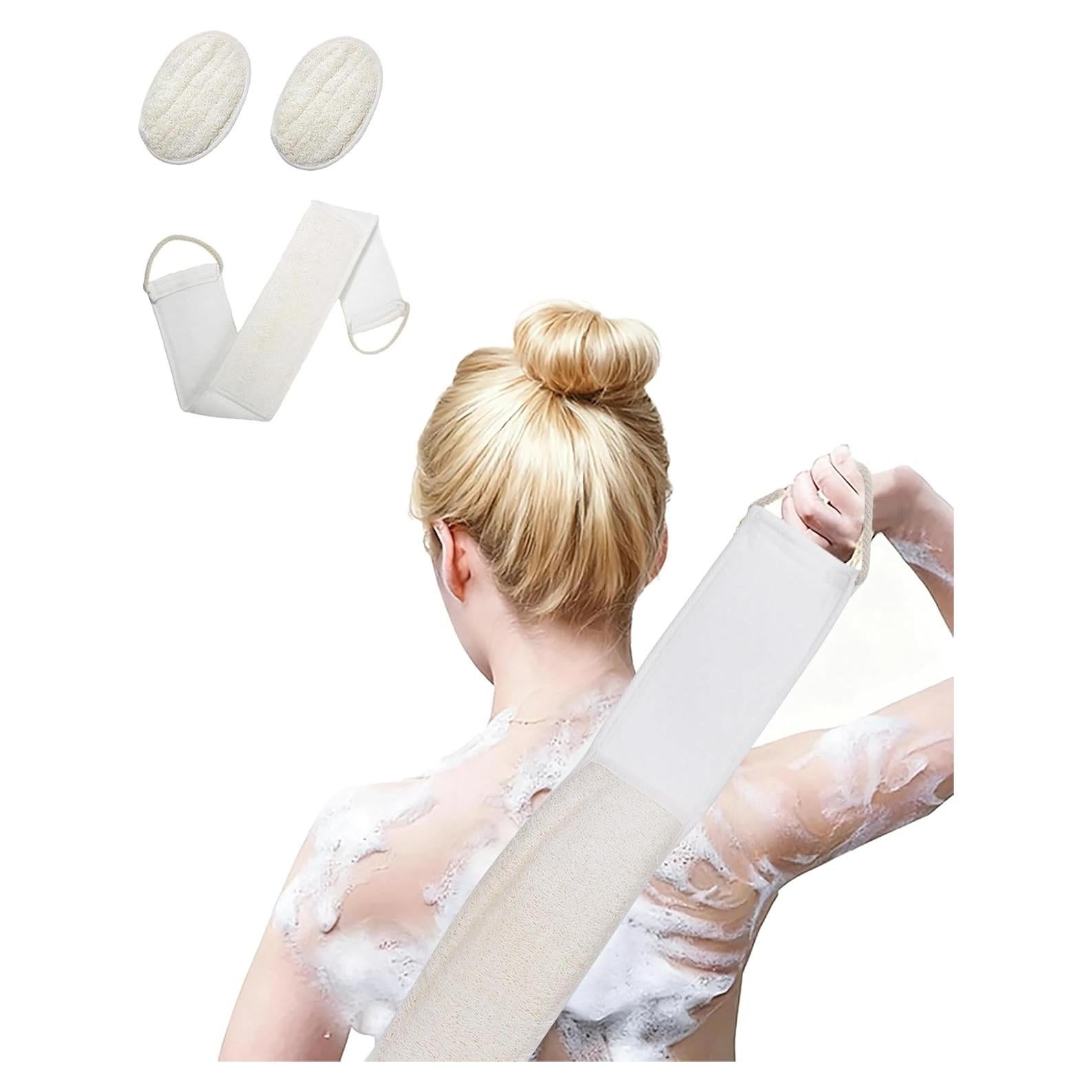 Esponja de Lufa Natural Kaaeiccr - Exfoliante Corporal 3 Piezas