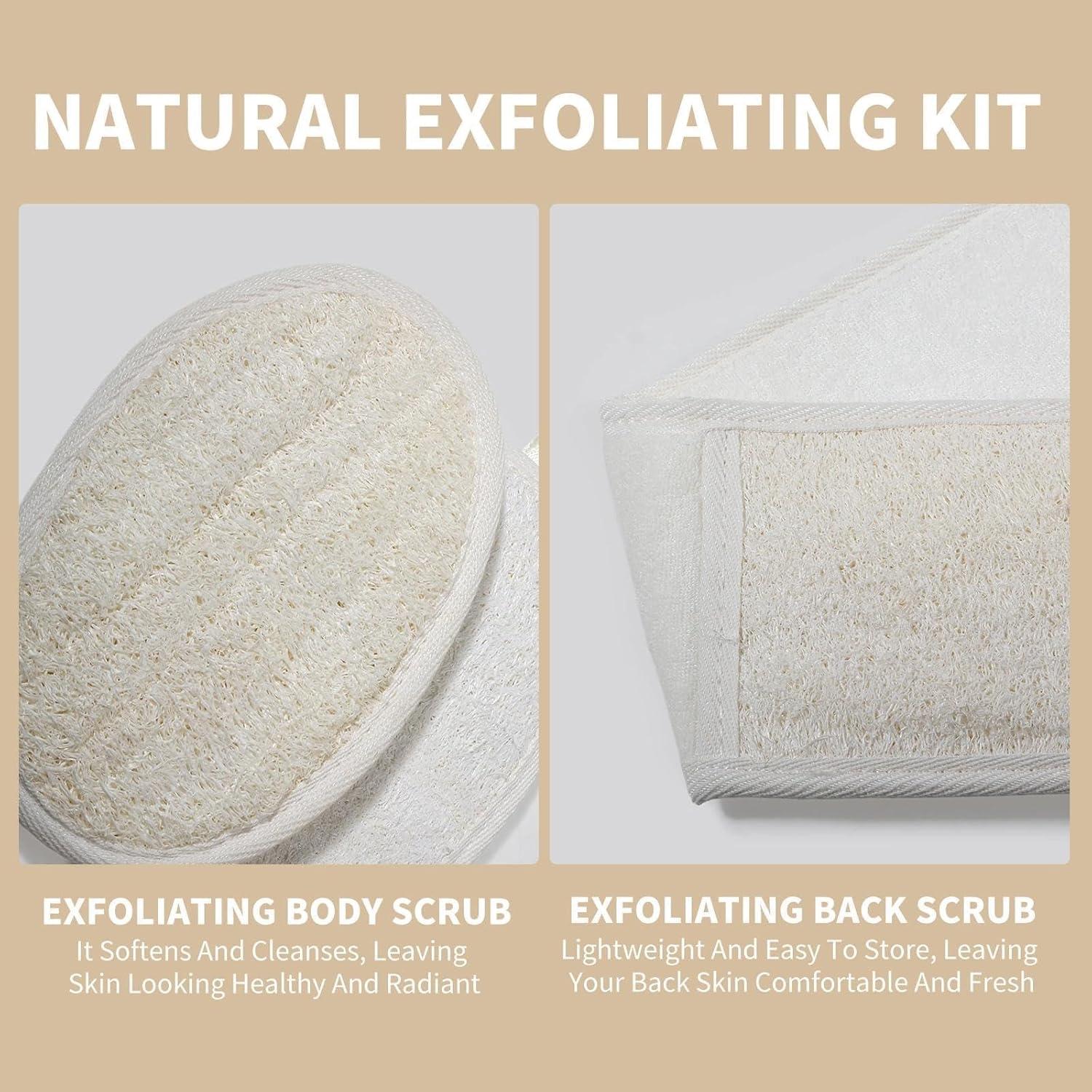 Esponja de Lufa Natural Kaaeiccr - Exfoliante Corporal 3 Piezas