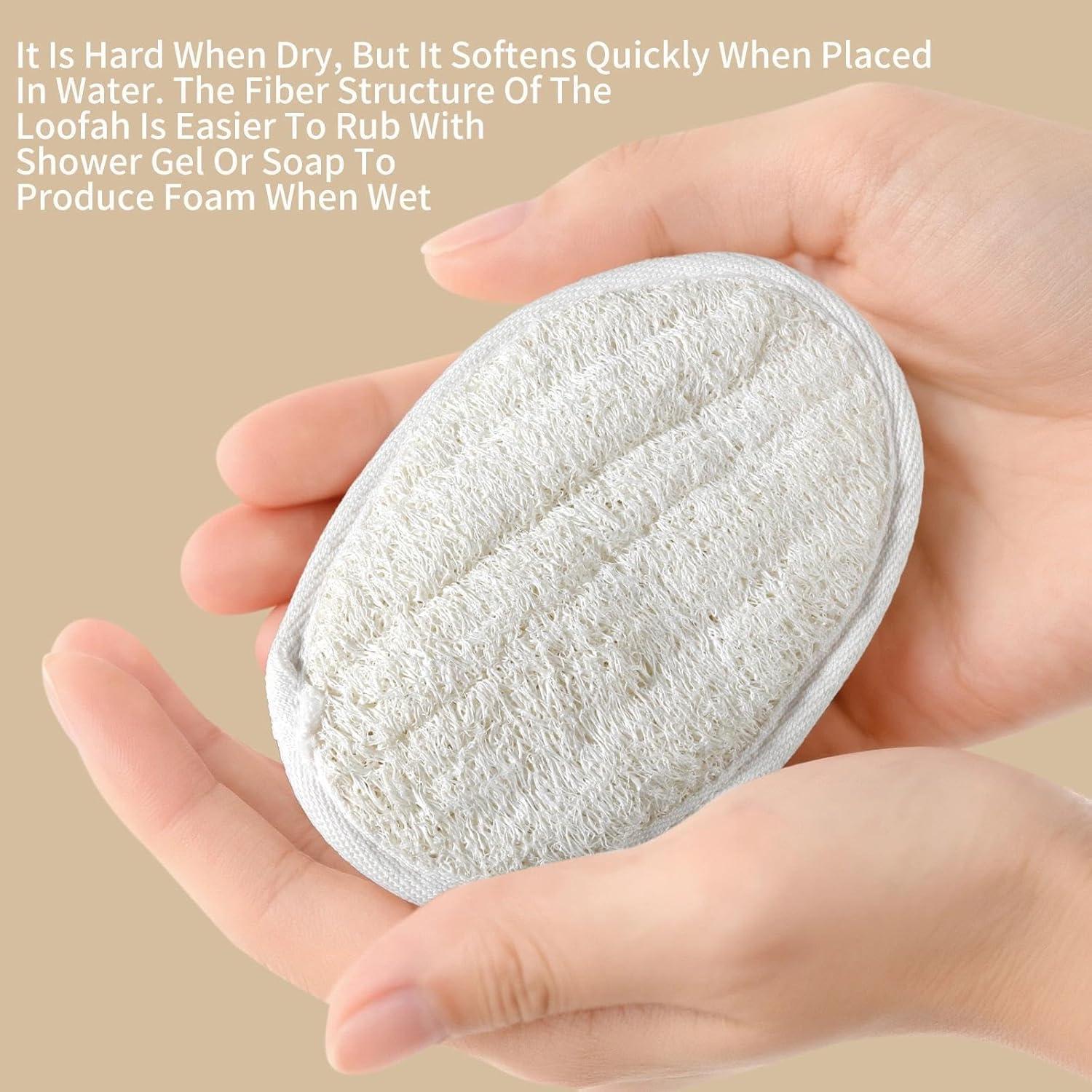 Esponja de Lufa Natural Kaaeiccr - Exfoliante Corporal 3 Piezas