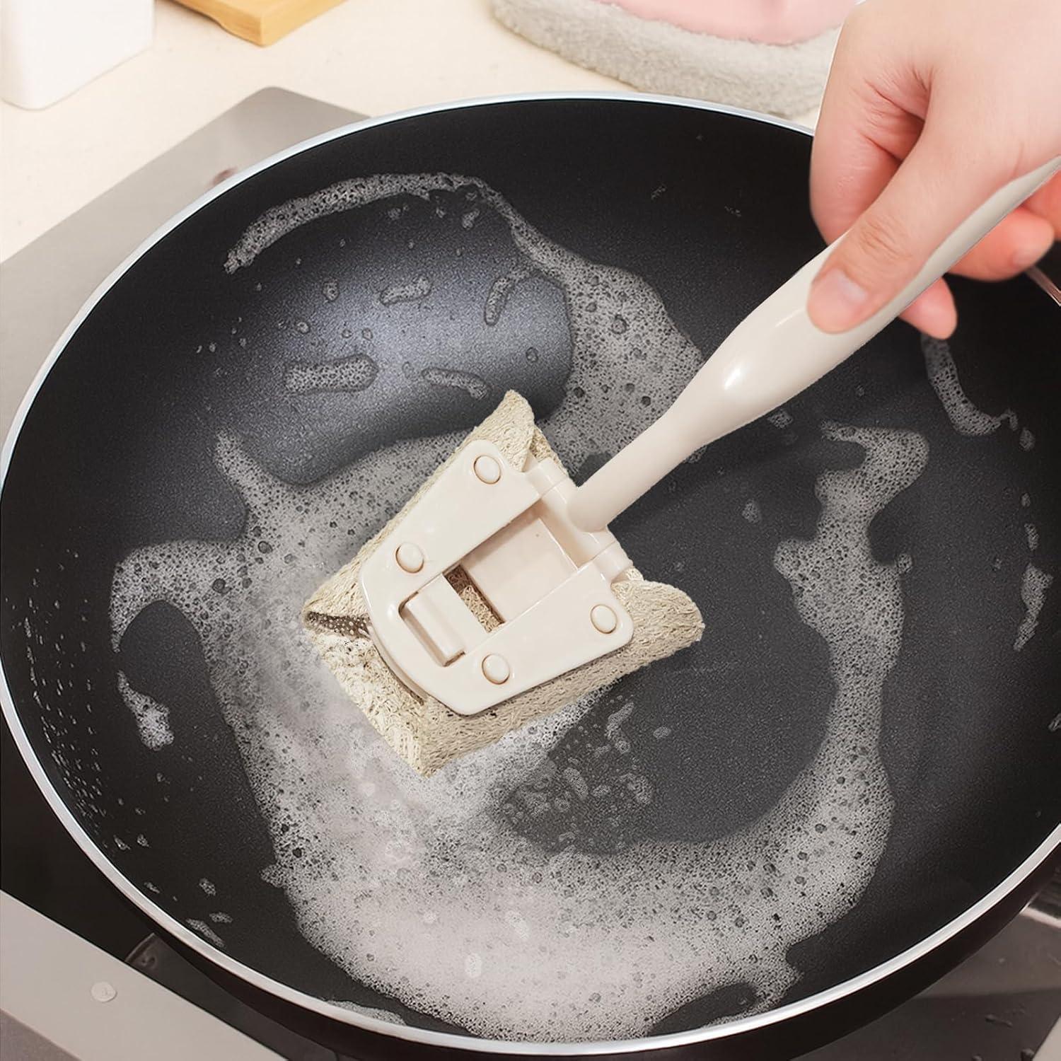 Juego de 5 Esponjas de Lufa Natural Genérico con Mango Ergonómico