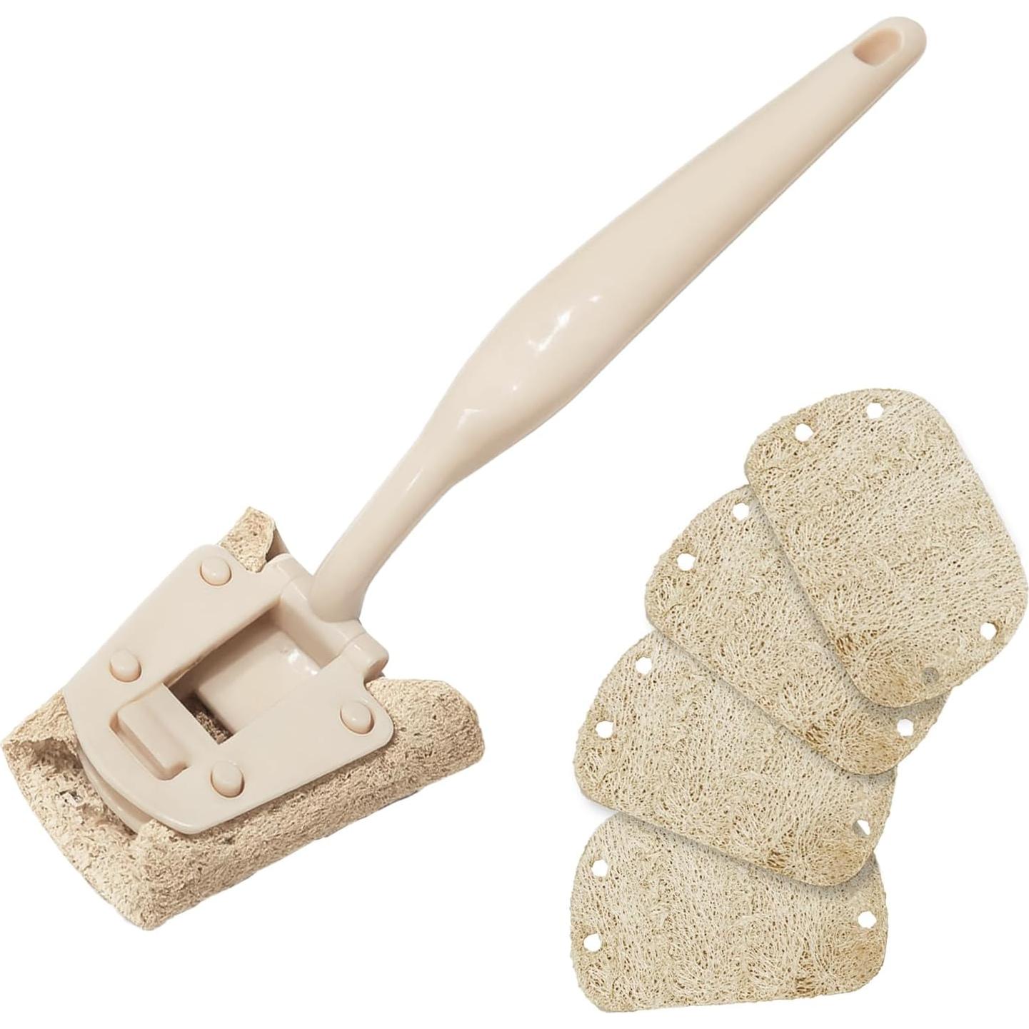 Juego de 5 Esponjas de Lufa Natural Genérico con Mango Ergonómico