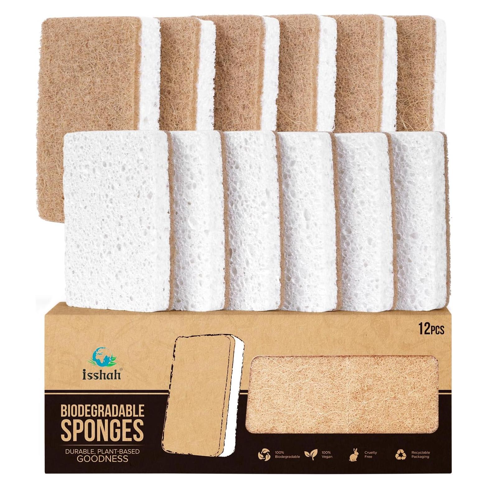 Esponjas de Cocina Ecológicas Isshah - 12 Unidades de Sisal