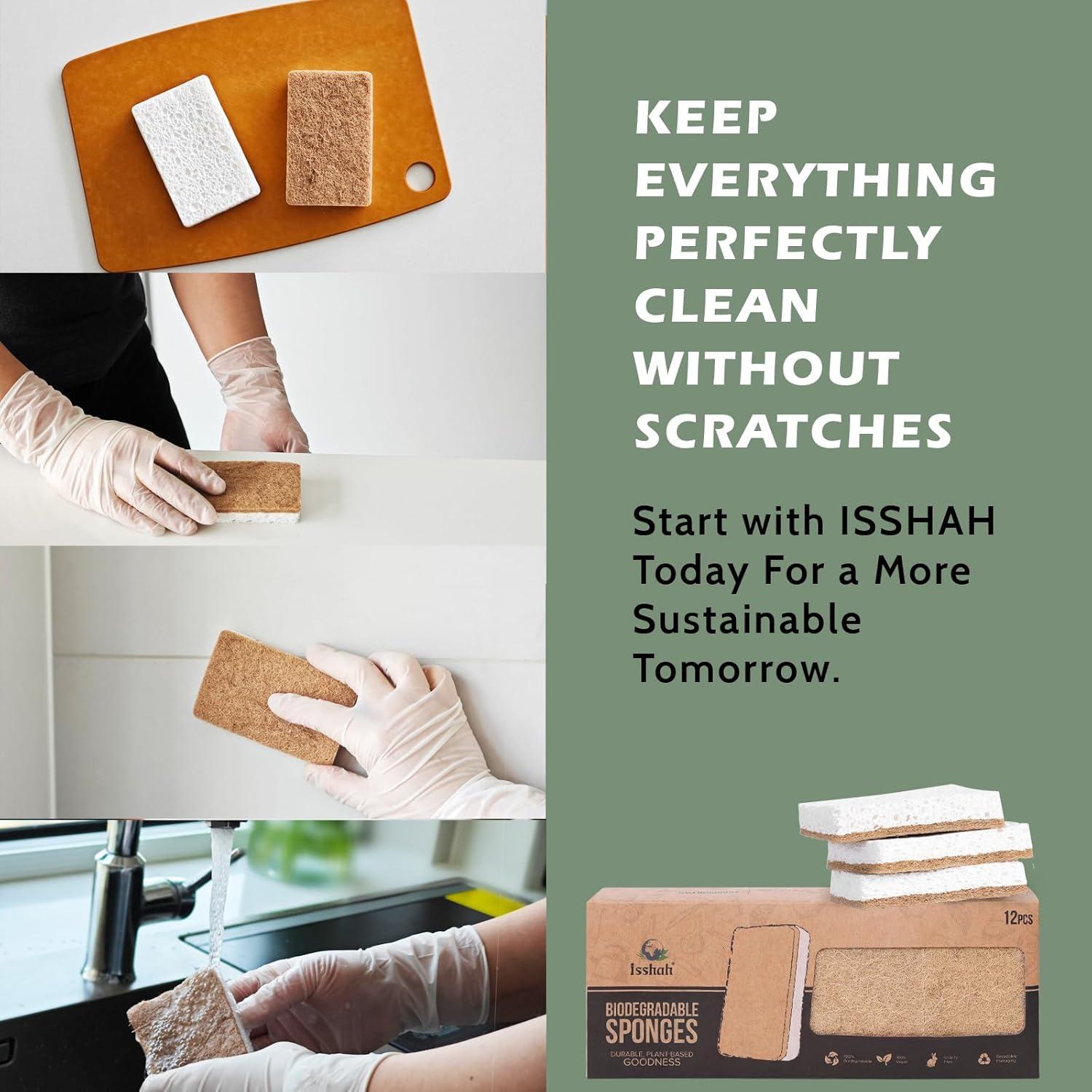 Esponjas de Cocina Ecológicas Isshah - 12 Unidades de Sisal