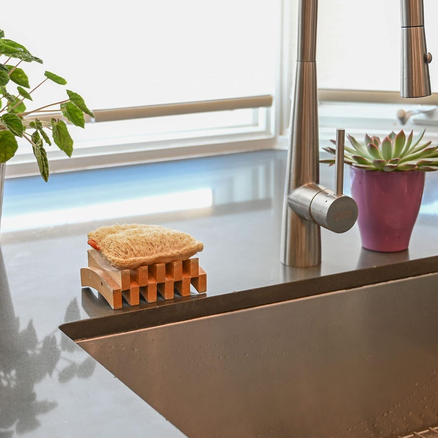 Esponjas de Lufa Natural Qucurby - Compostables y Ecológicas - Paquete de 3