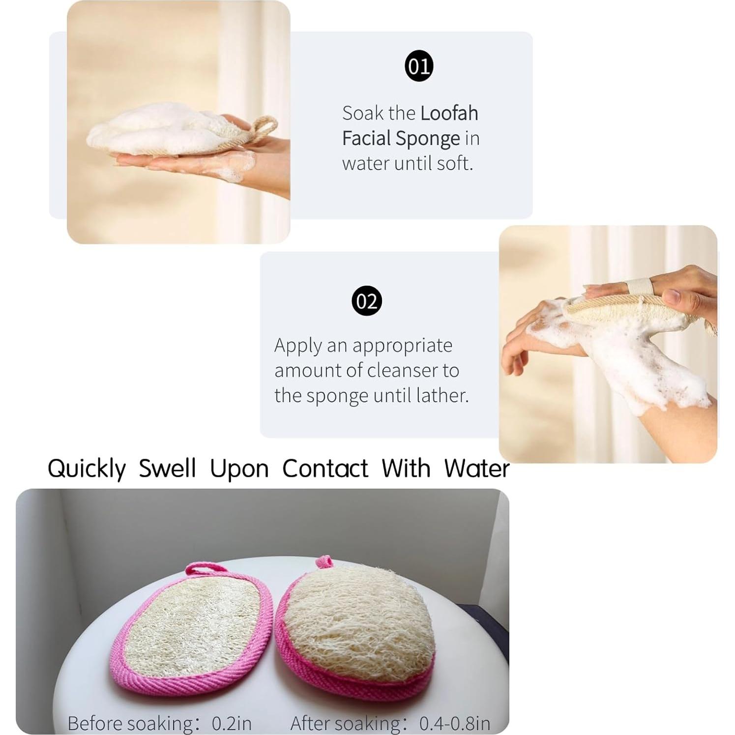 Esponja Exfoliante Natural de Lufa Orgánica ZOHCAJBO - Paquete de 2