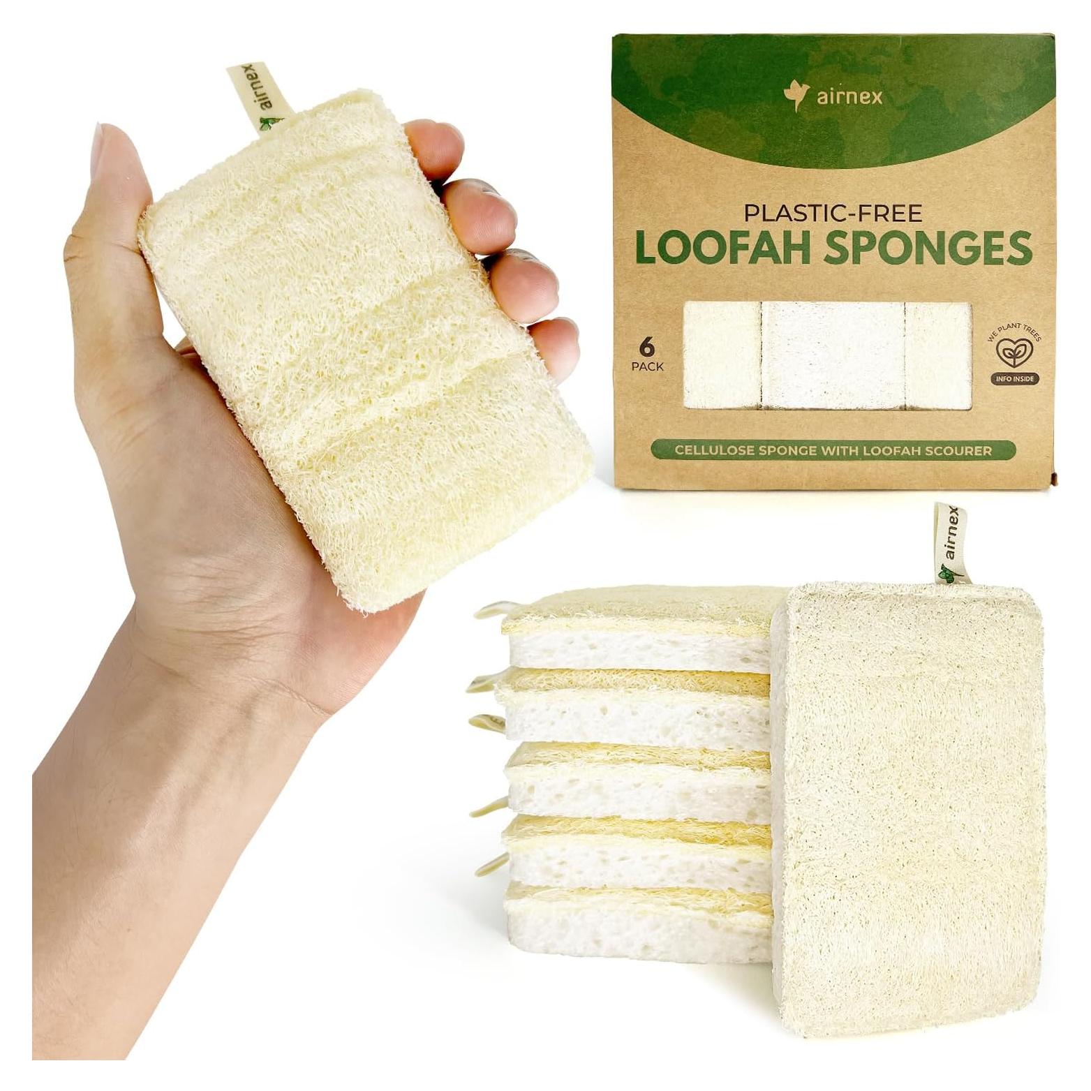 Esponjas de Lufa Natural AIRNEX - Paquete de 6 Ecológicas