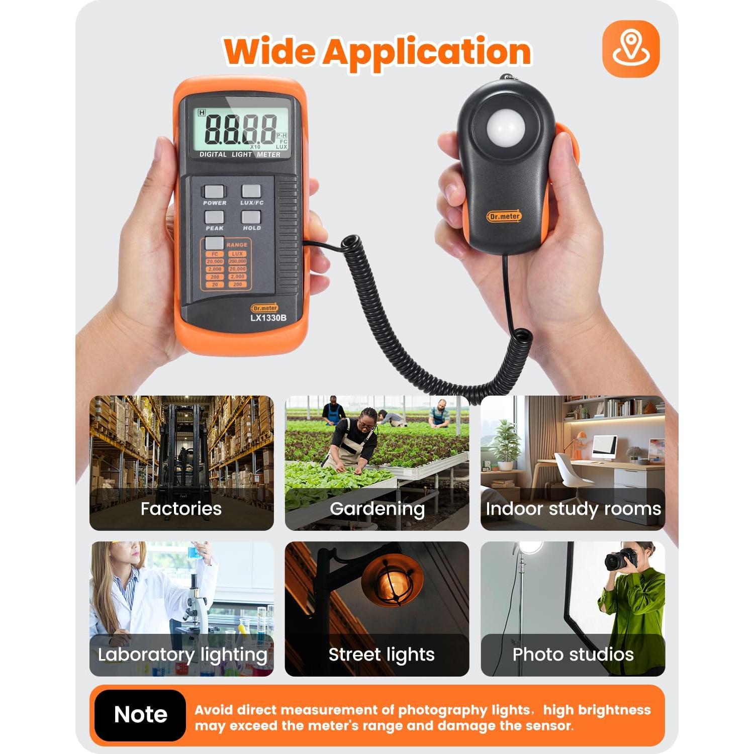 Medidor de Iluminación Digital Dr.meter LX1330B 0-200000 Lux