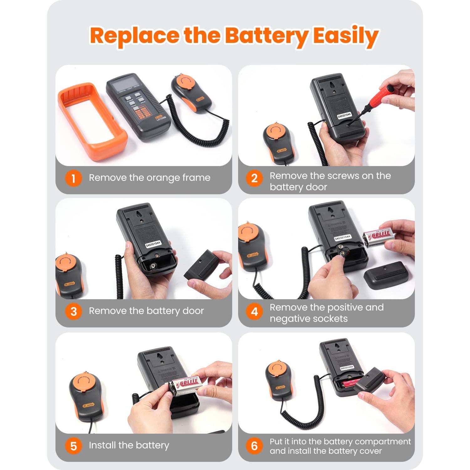 Medidor de Iluminación Digital Dr.meter LX1330B 0-200000 Lux