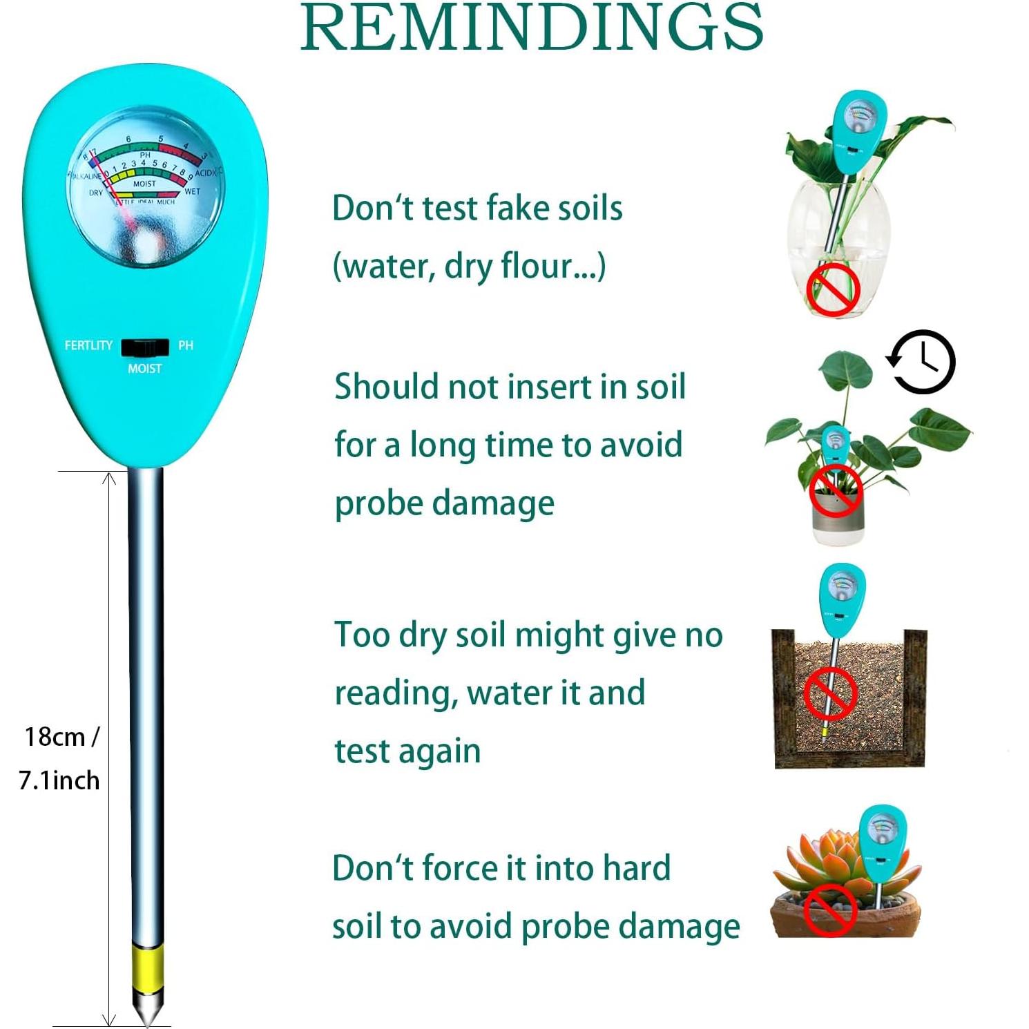 Medidor de humedad, pH y nutrientes del suelo 3 en 1 MY808