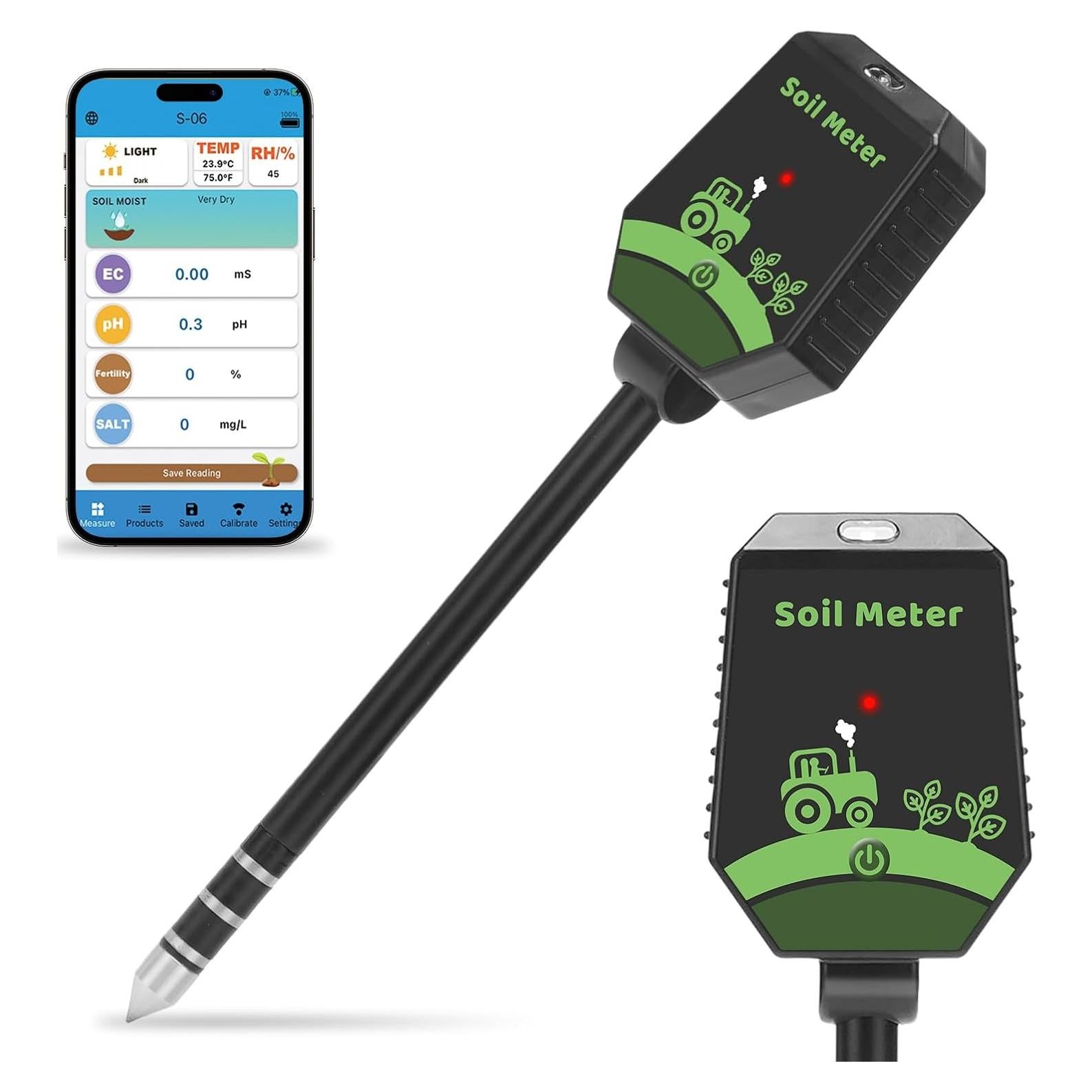 Probador de Suelo 8 en 1 ORAPXI - pH, Humedad, Luz, Temperatura