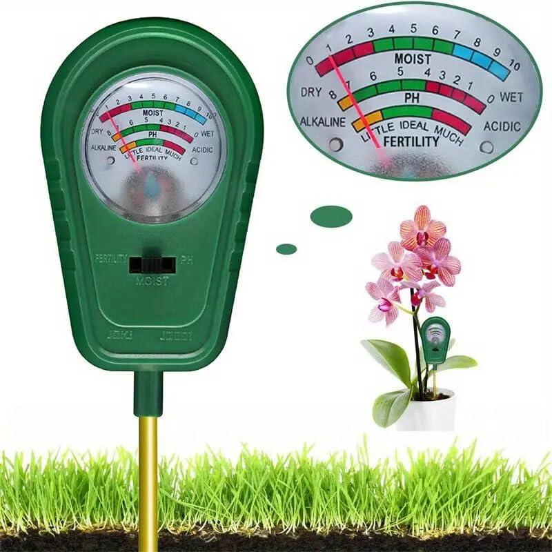 Kit de Prueba de Suelo 3-en-1 Soil-Tester: Humedad, pH y Nutrientes