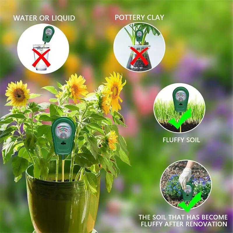 Kit de Prueba de Suelo 3-en-1 Soil-Tester: Humedad, pH y Nutrientes