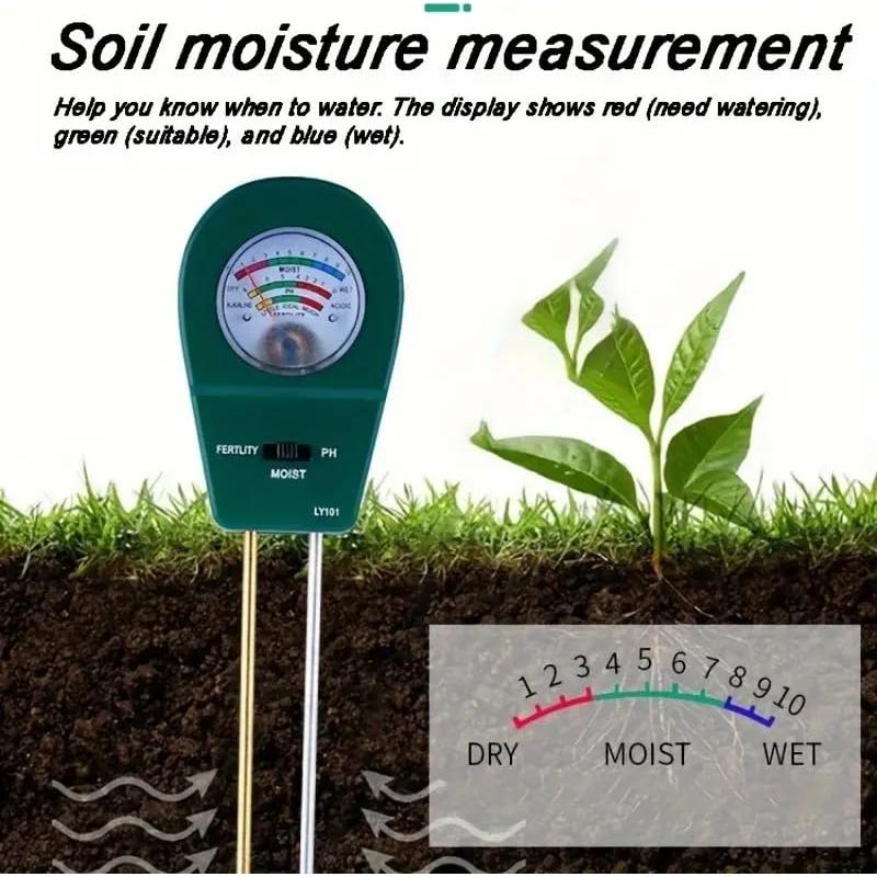 Kit de Prueba de Suelo 3-en-1 Soil-Tester: Humedad, pH y Nutrientes