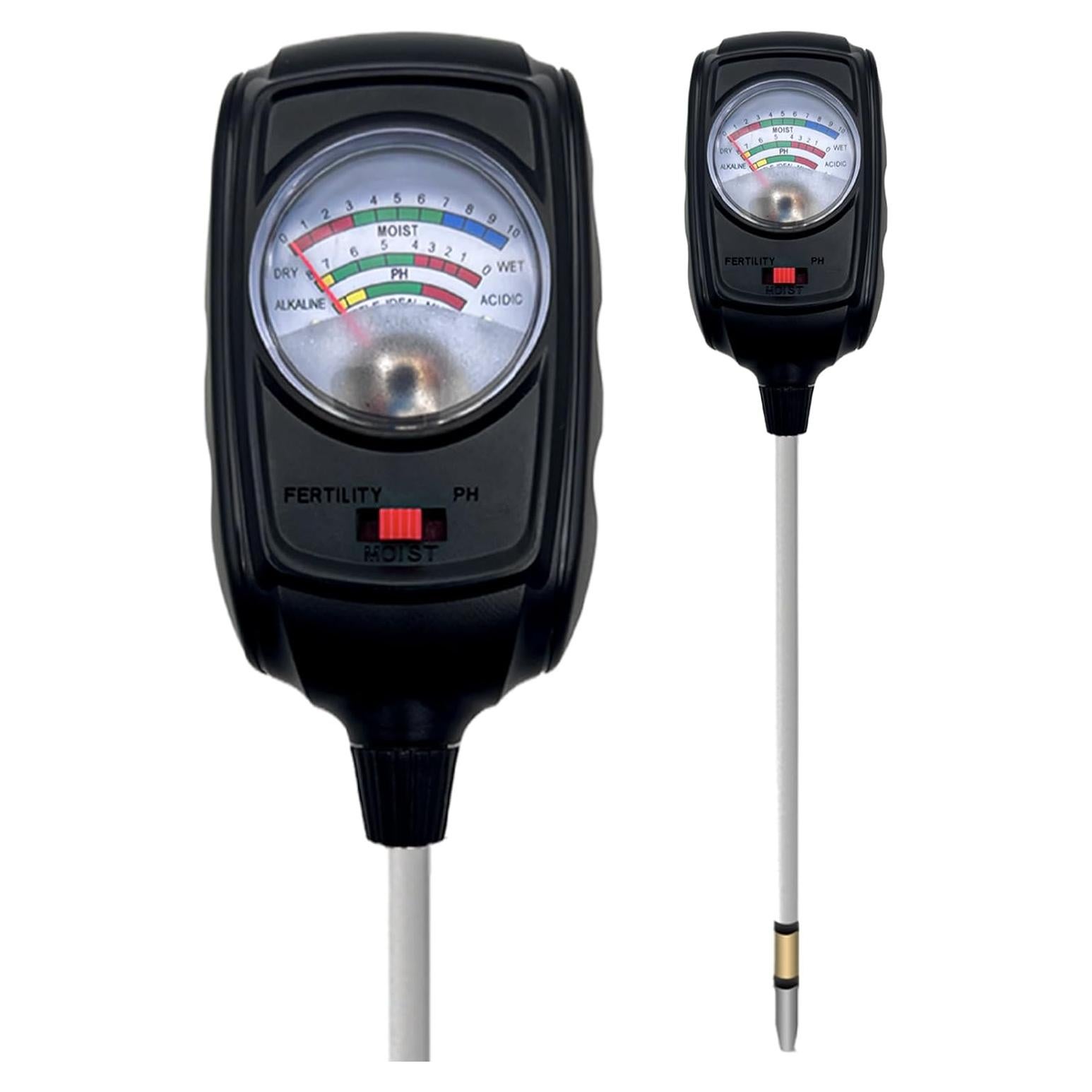 Tester de Suelo 3 en 1 Metellme - Medidor de Humedad, pH y Fertilidad