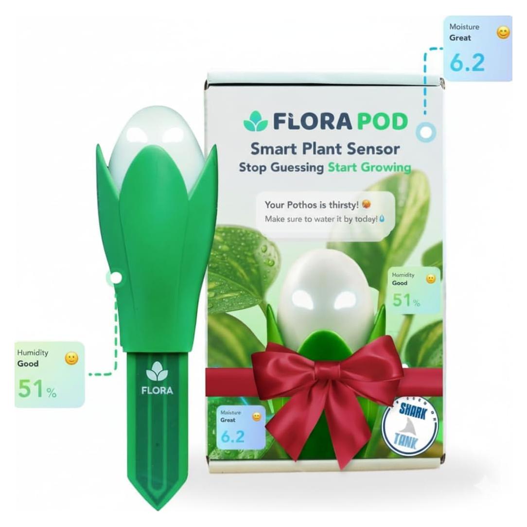 Monitor de Plantas Inteligente Flora Pod - Alertas de Salud