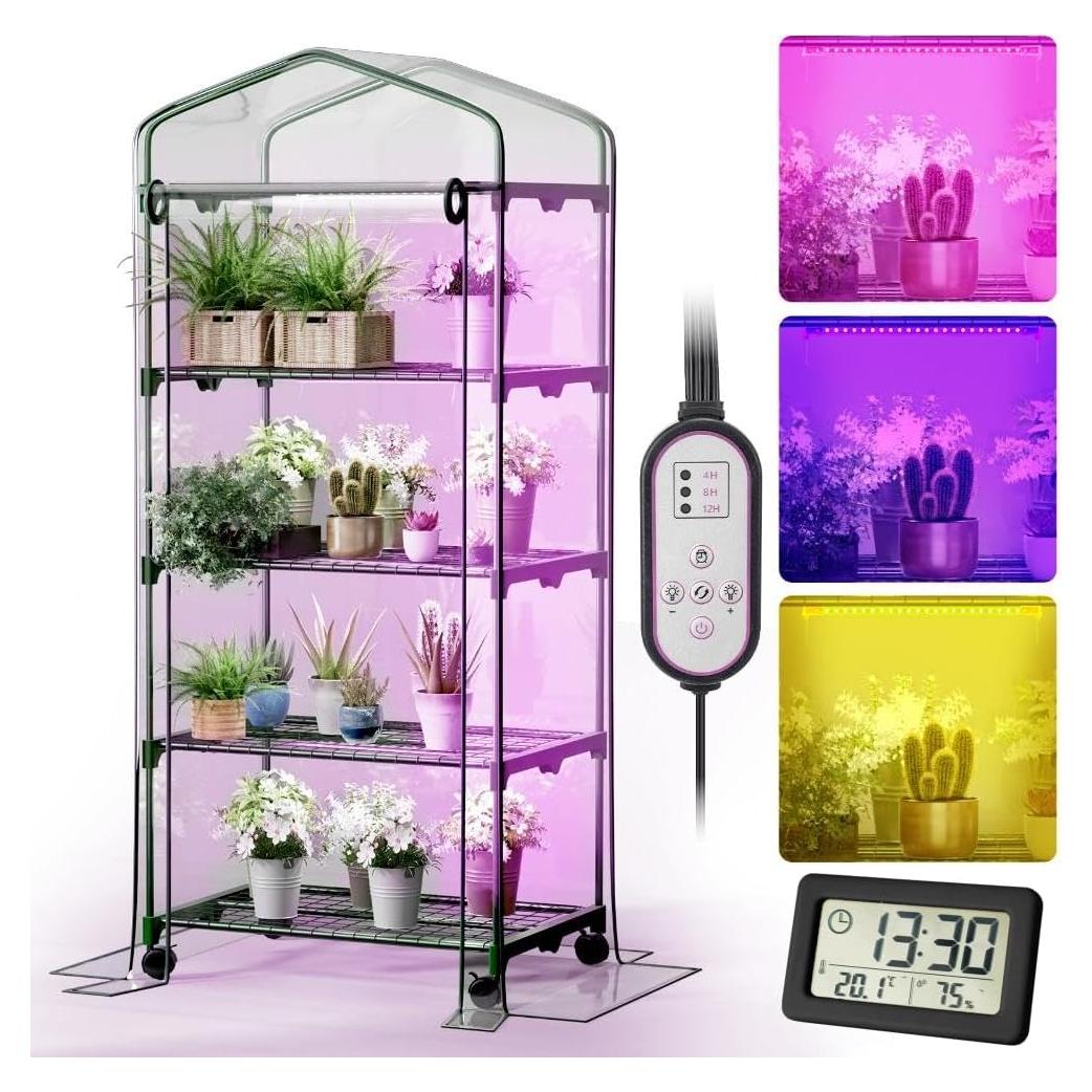 Invernadero Interior AILOOCEDI con Luces LED y Ruedas 5.84 kg