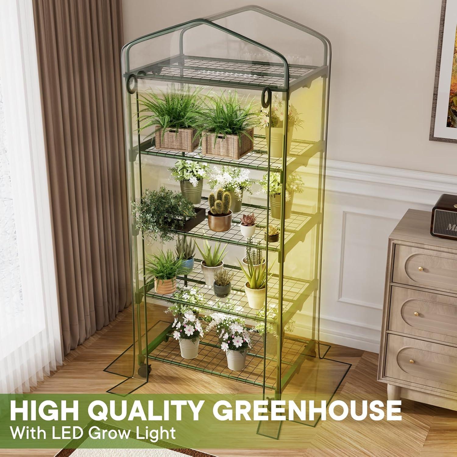 Invernadero Interior AILOOCEDI con Luces LED y Ruedas 5.84 kg