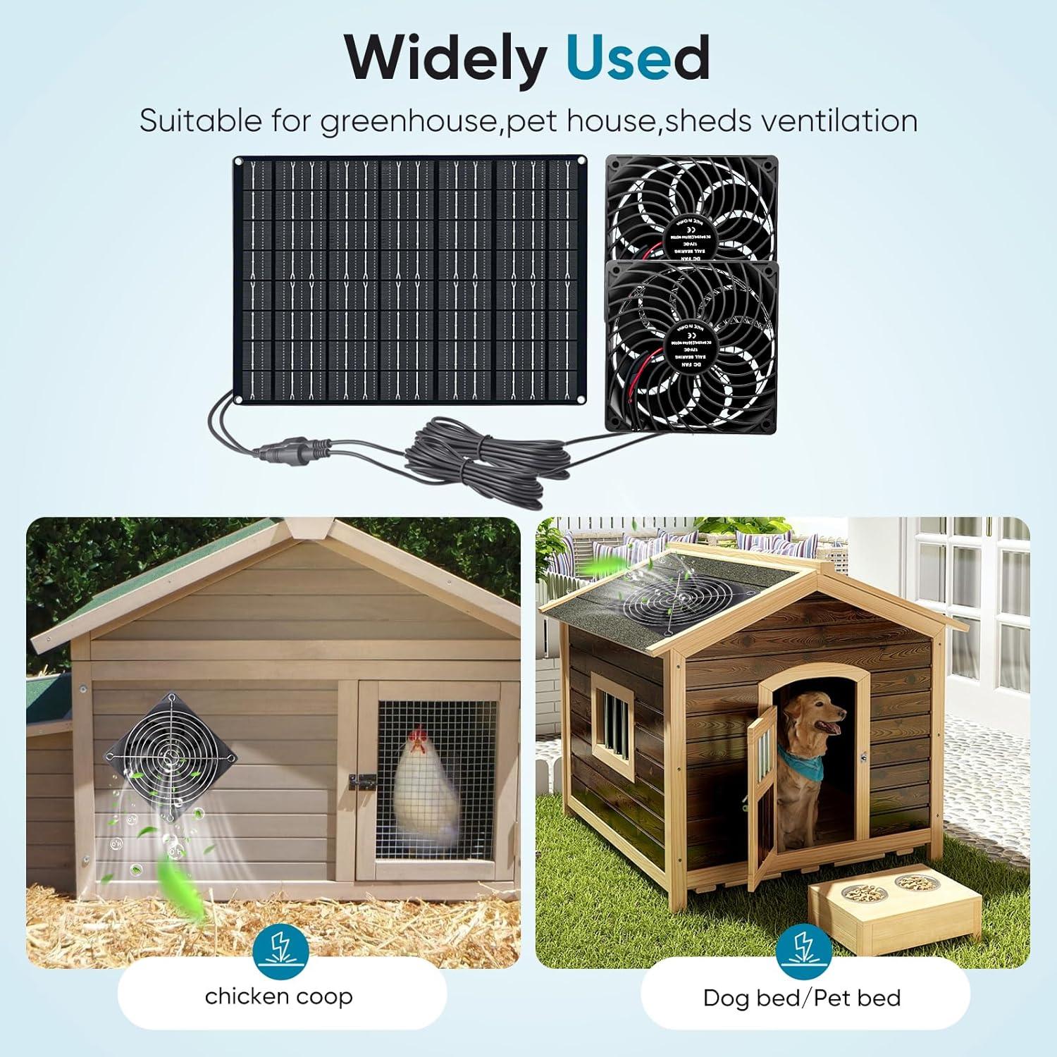 Ventilador Solar 15W Huiyu para Gallineros y Jardines