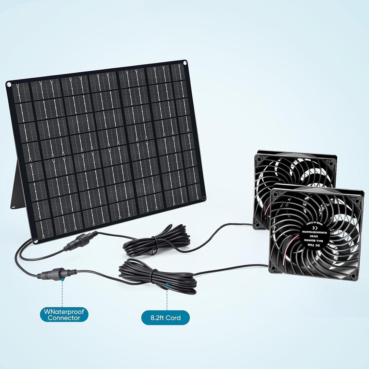 Ventilador Solar 15W Huiyu para Gallineros y Jardines